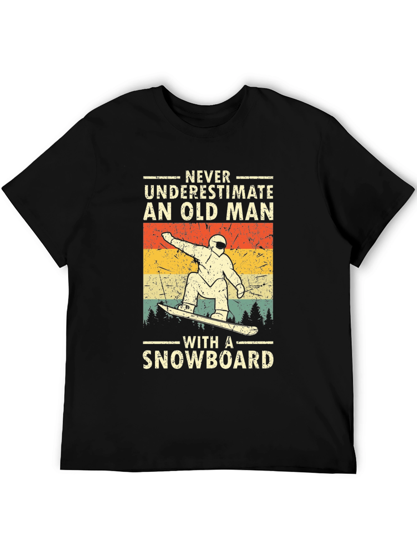 Black Old Man Snowboard T-Shirt view 5