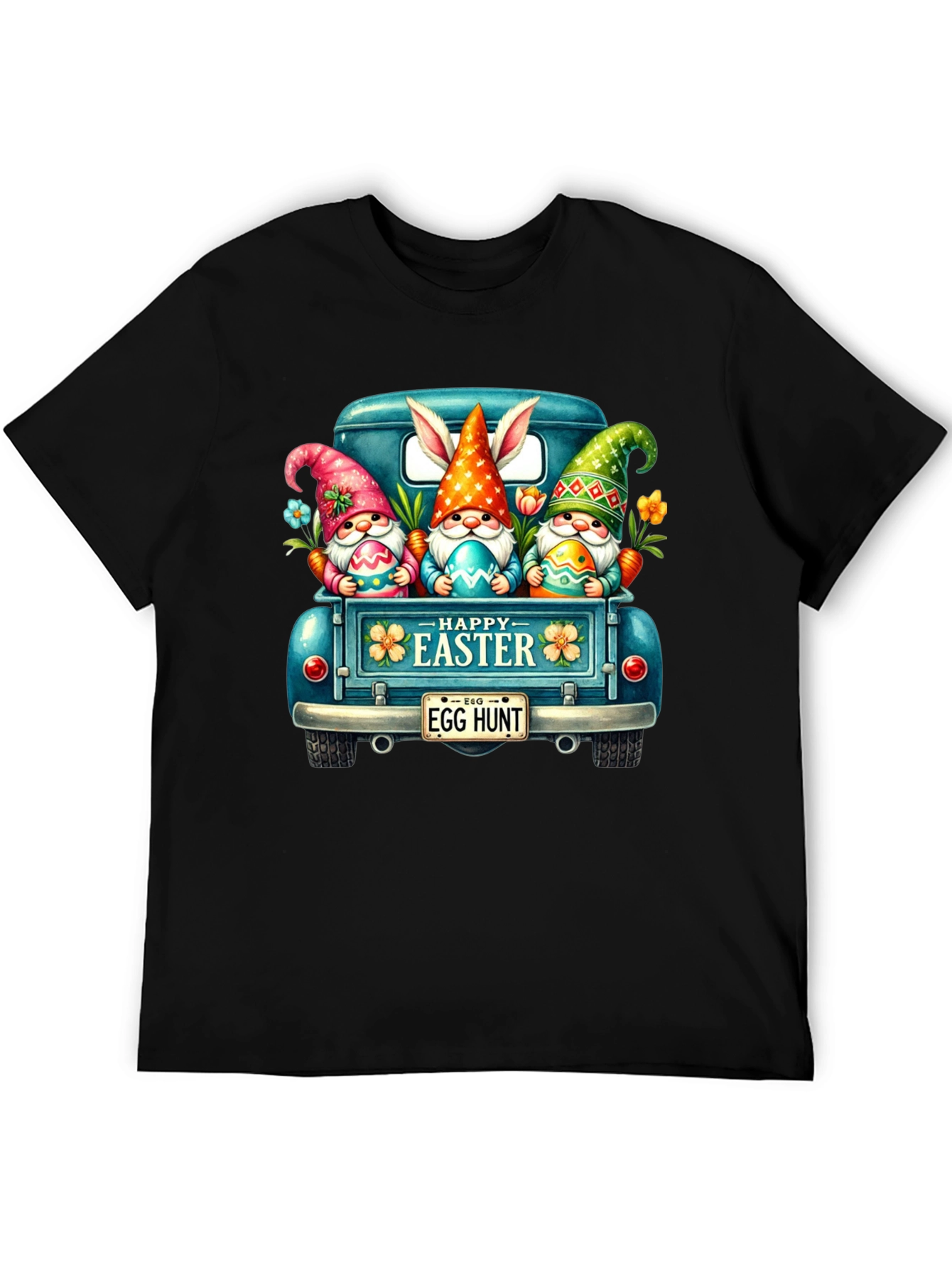 Camiseta Negra con Diseño de Pascua
