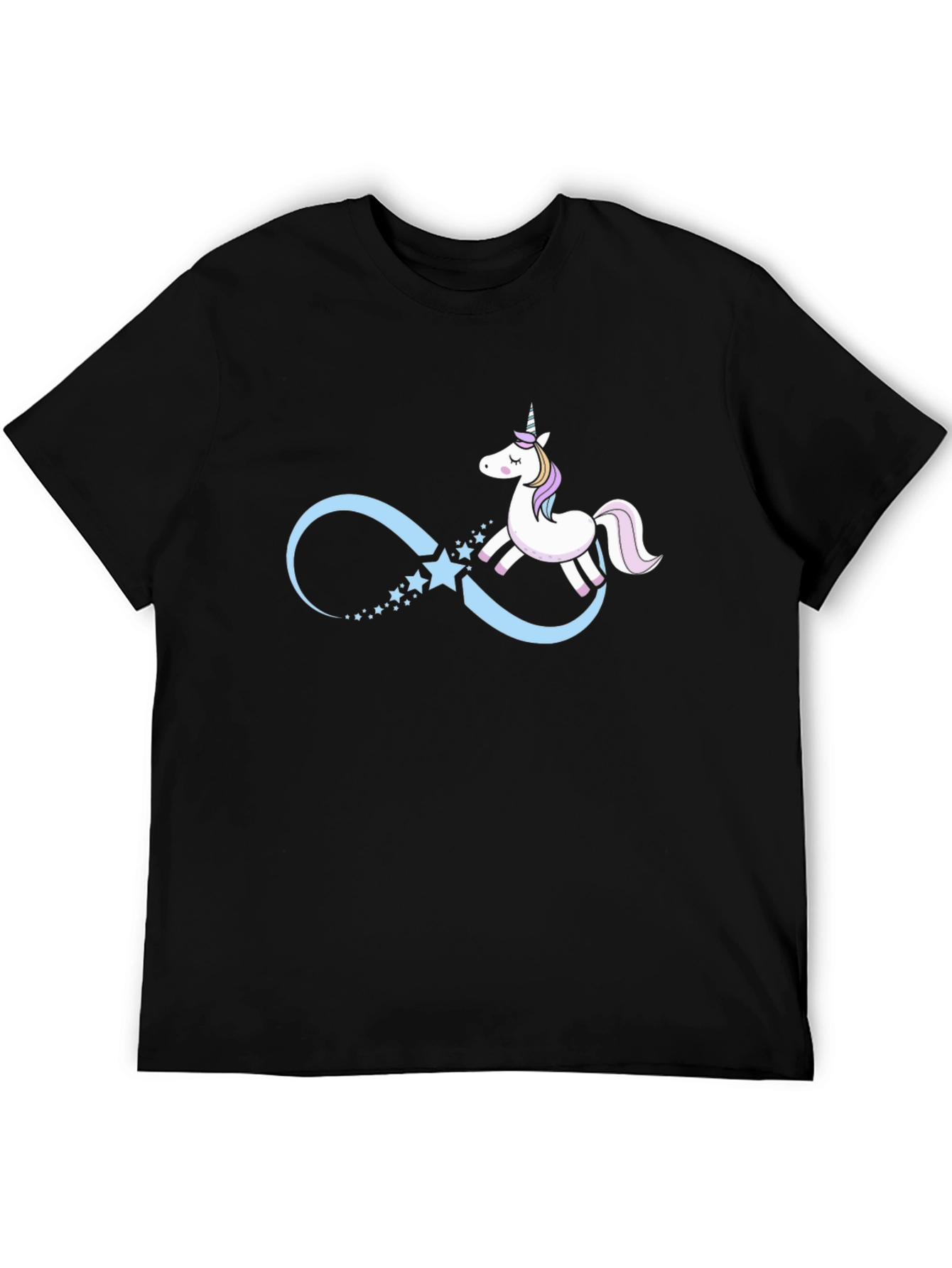 Black Unicorn Infinity Black T-Shirt view 5