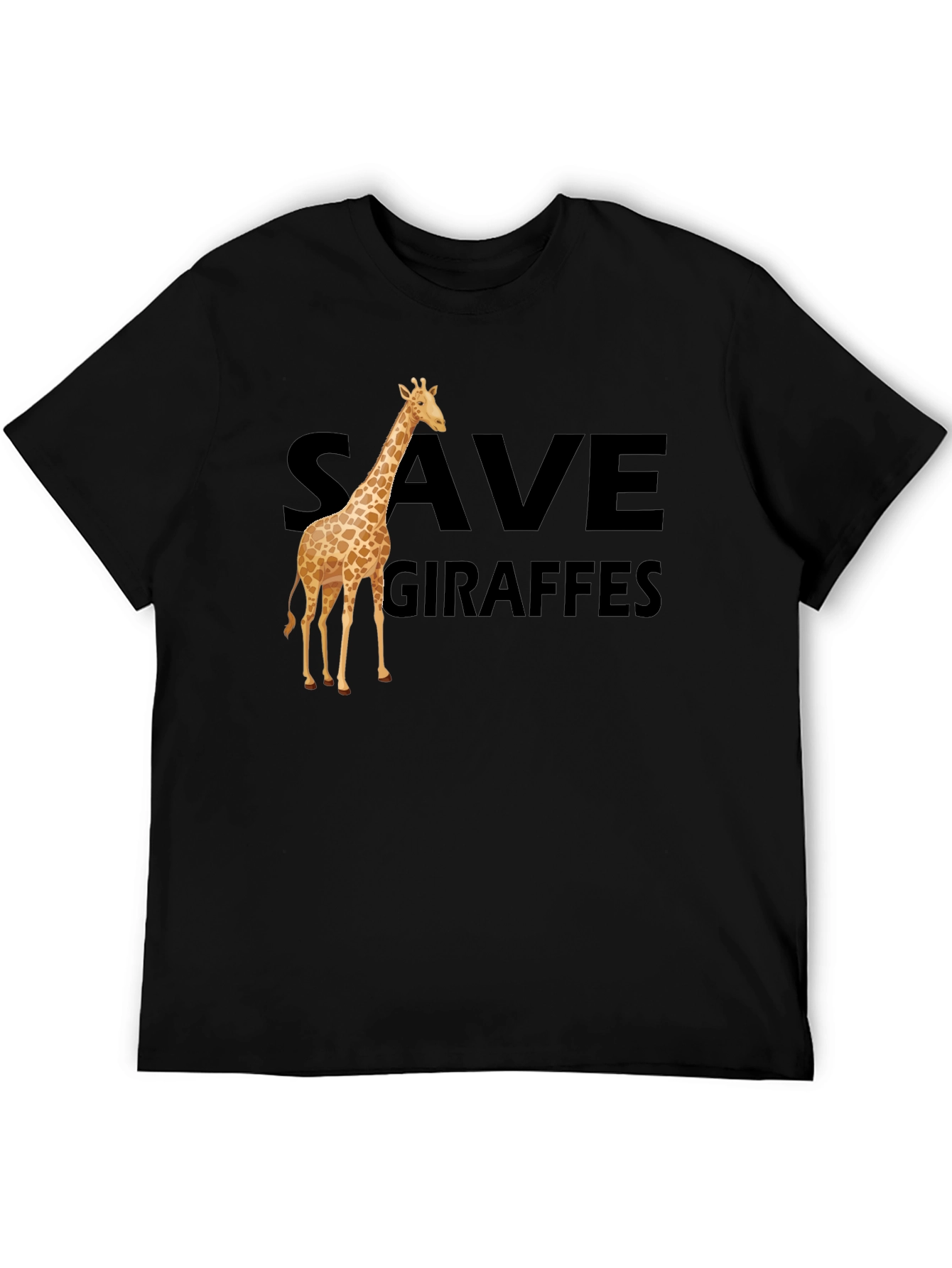 Black Save Giraffes T-Shirt - Animal Lover Tee view 5