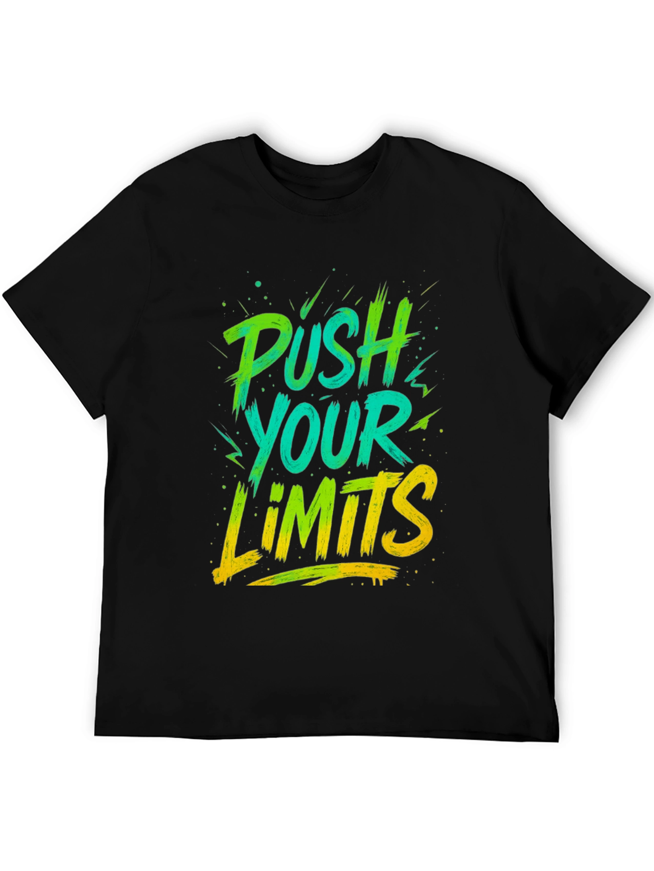 Black Push Your Limits Graphic Tee - Men's Black T-Shirt view 5