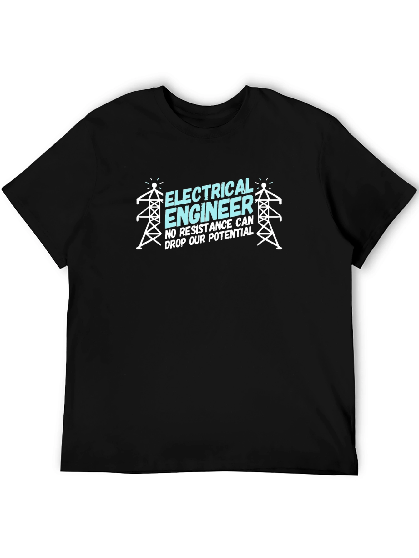 Black Electrical Engineer Humor Tee - Potential T-Shirt view 5