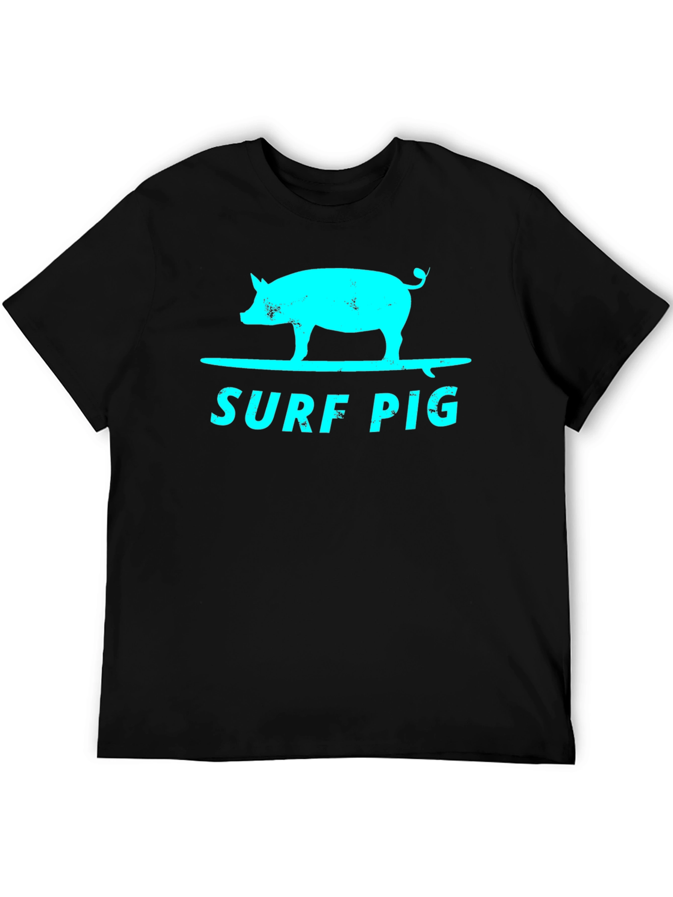 Black Surf Pig Graphic T-Shirt - Cool & Unique Design view 5