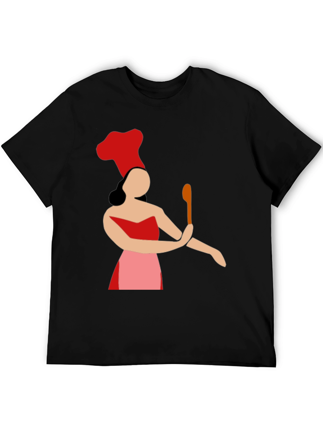 Black Chef Woman Graphic Tee - Novelty Cook T-Shirt view 5