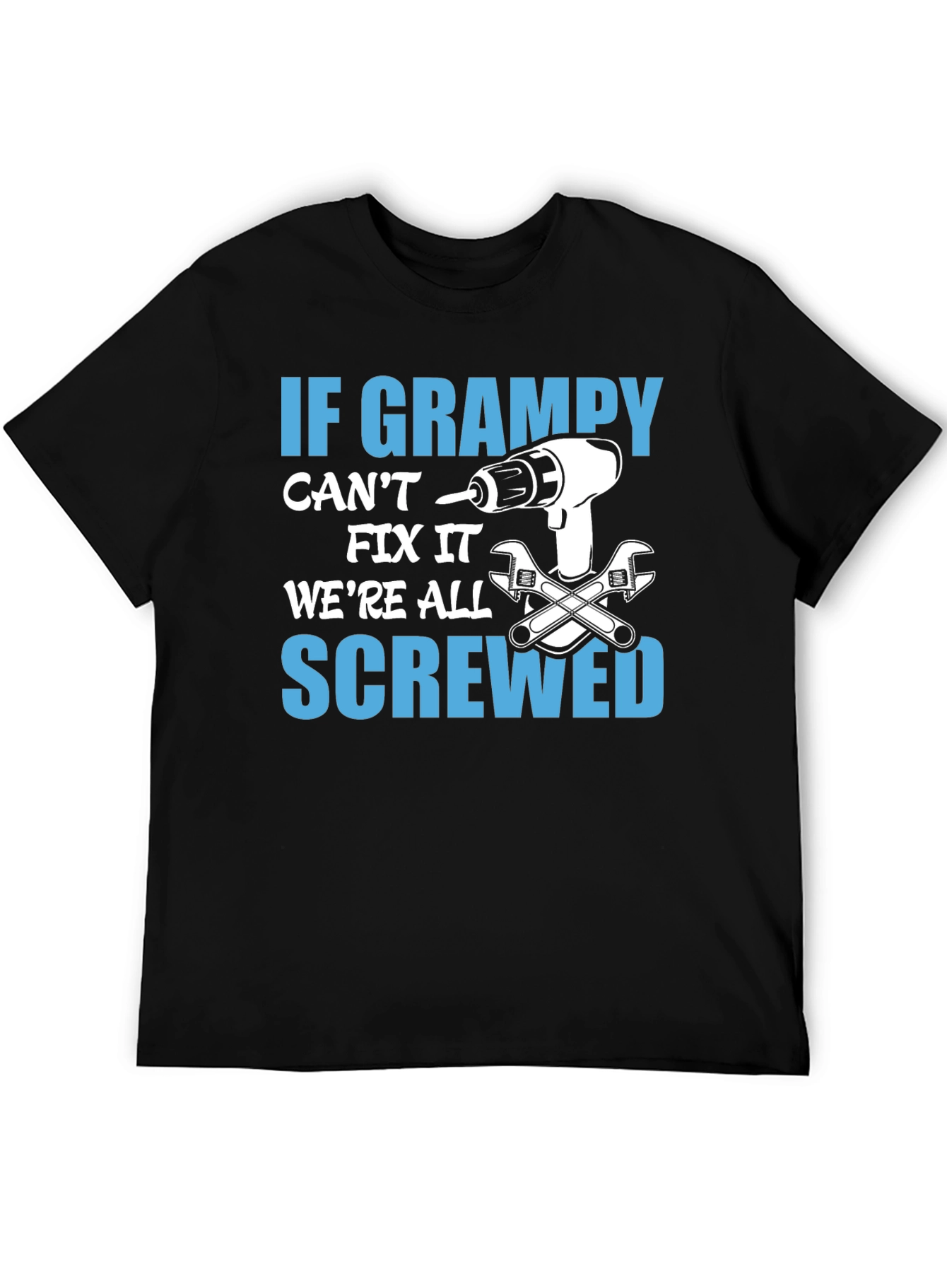 Black If Grampy Can't Fix It T-Shirt view 5