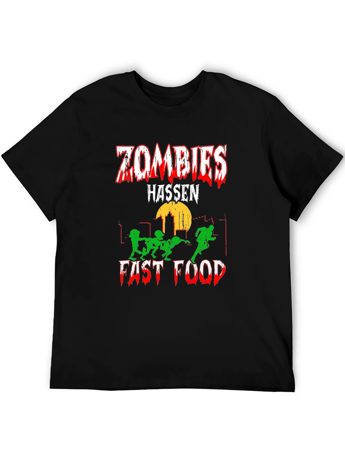 Black Zombies Hassen Fast Food Black T-Shirt view 5
