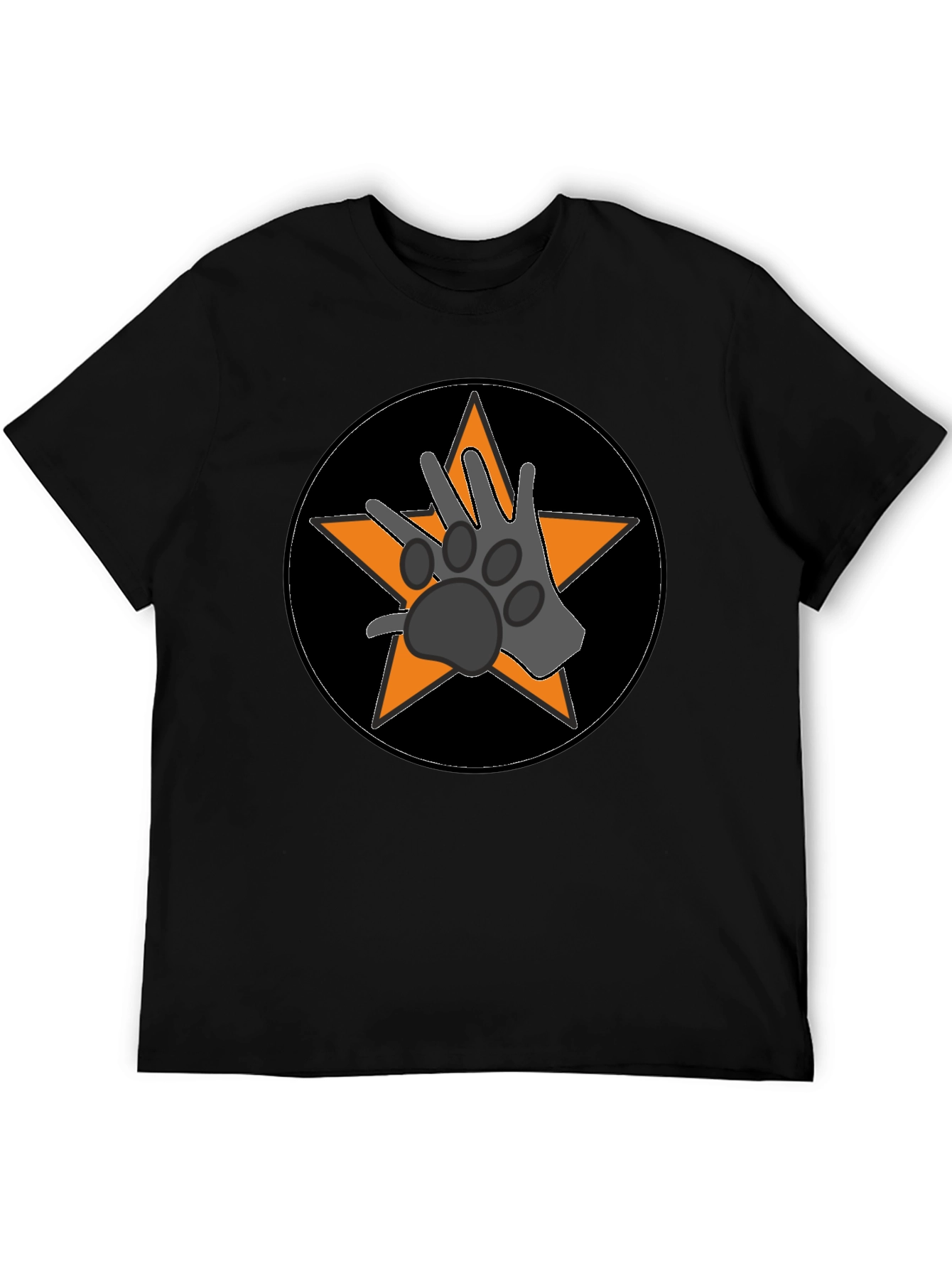 Black Paw Star Graphic Tee - Black Cotton Blend view 5