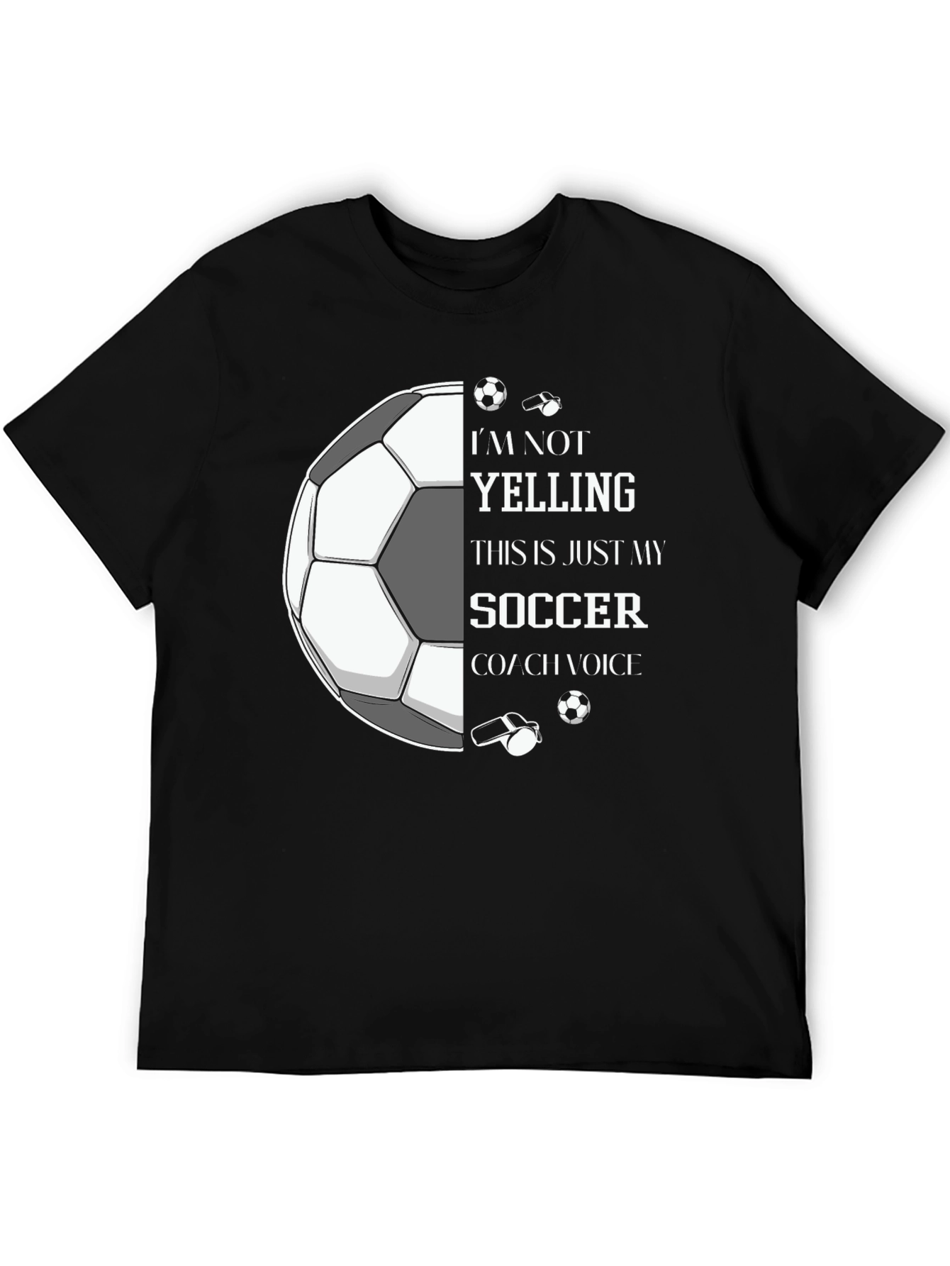Black Soccer Coach Voice Graphic Tee view 5