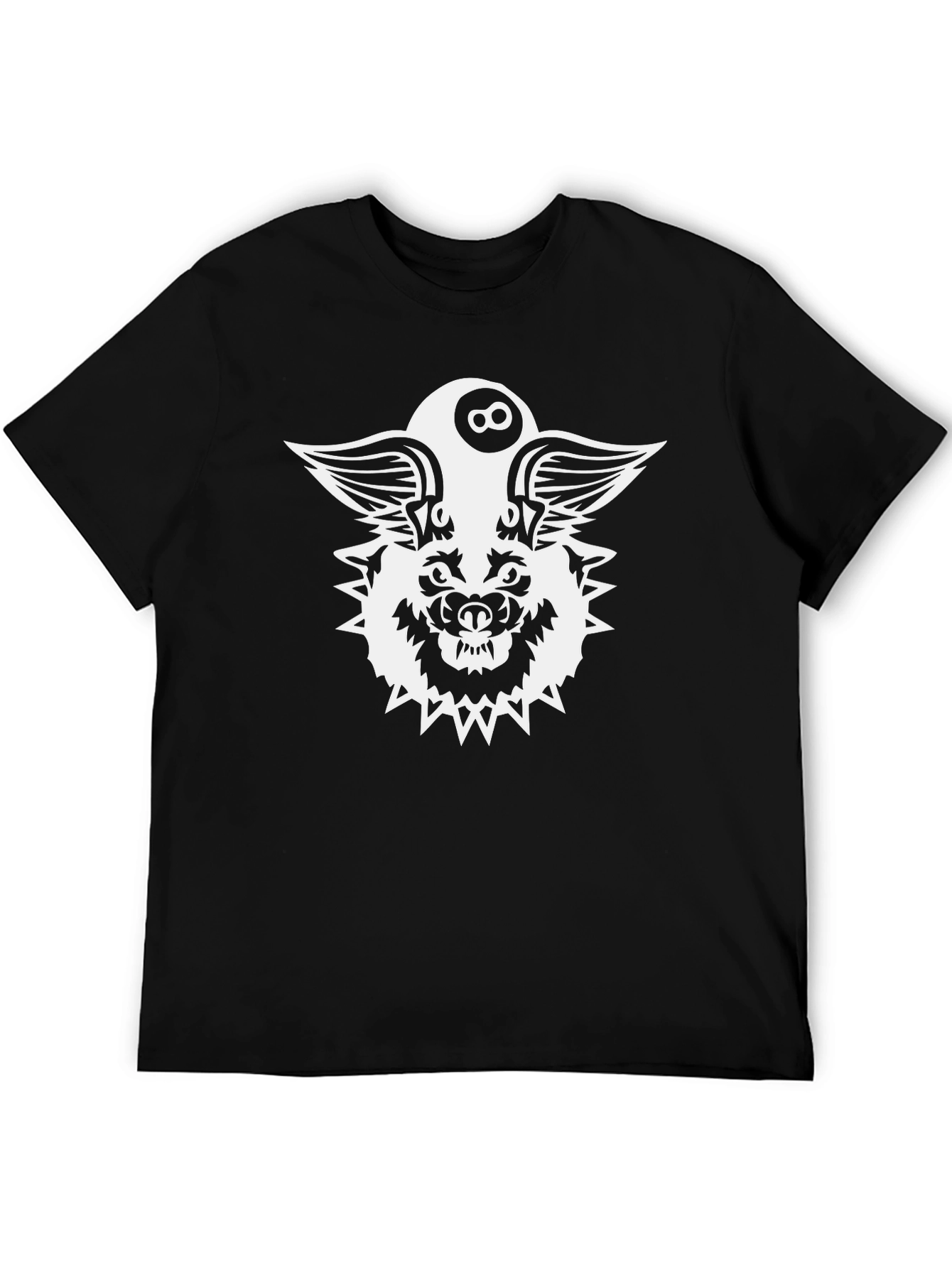 Black Wolf 8-Ball Graphic T-Shirt - Black view 5