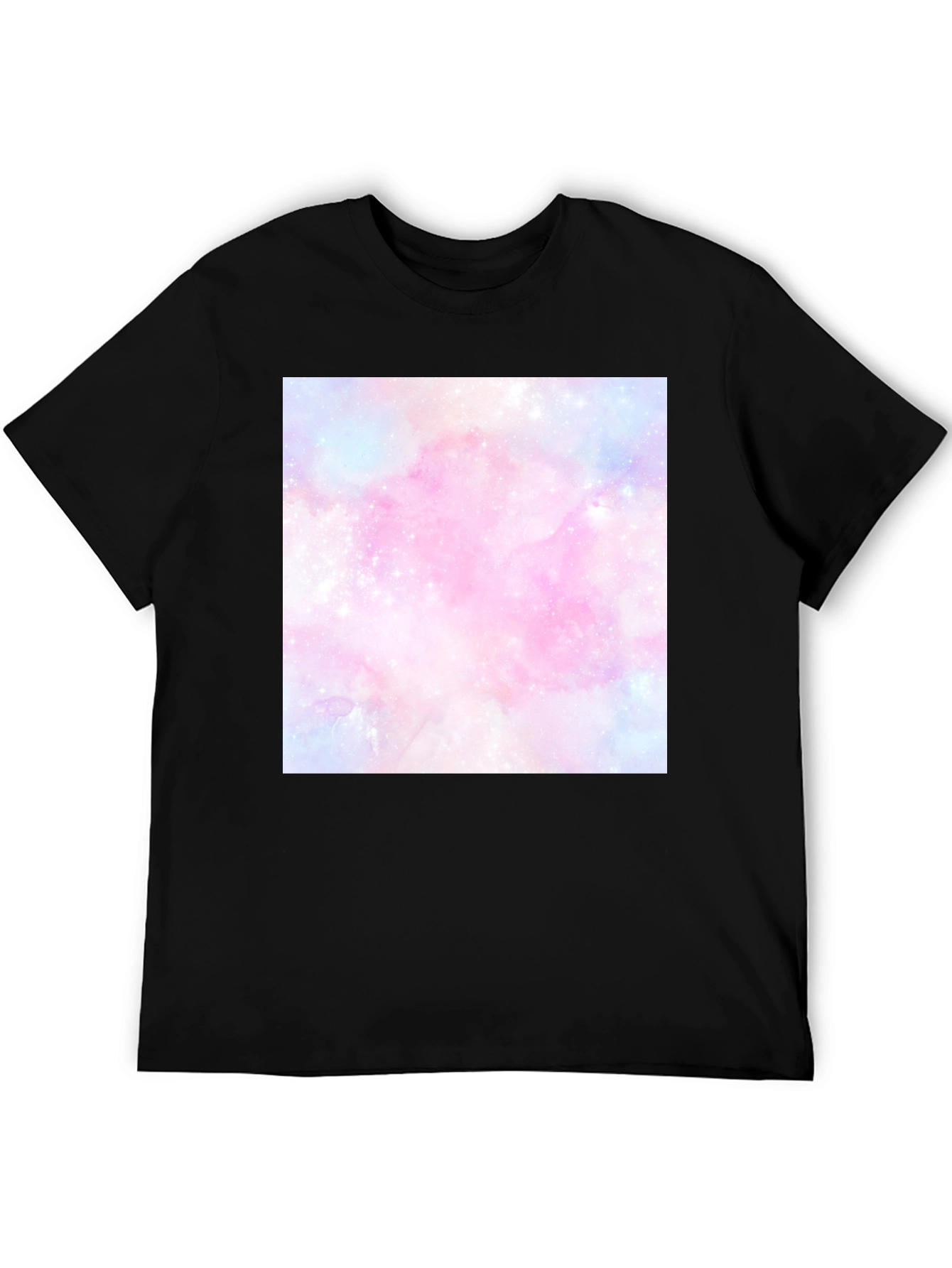 Black Galaxy Print Black T-Shirt view 5