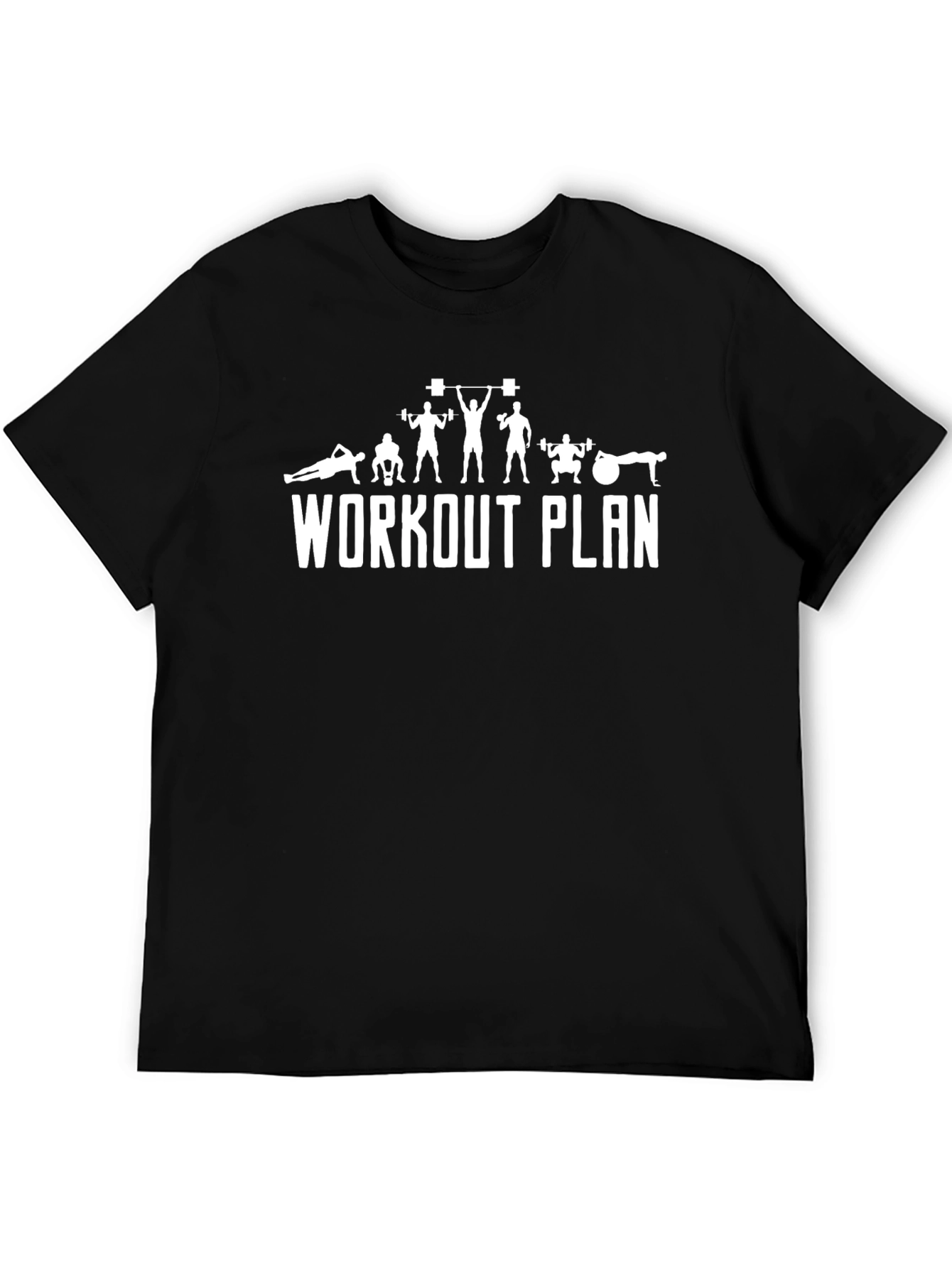 Workout Plan Graphic Tee - Black Cotton T-Shirt - 5