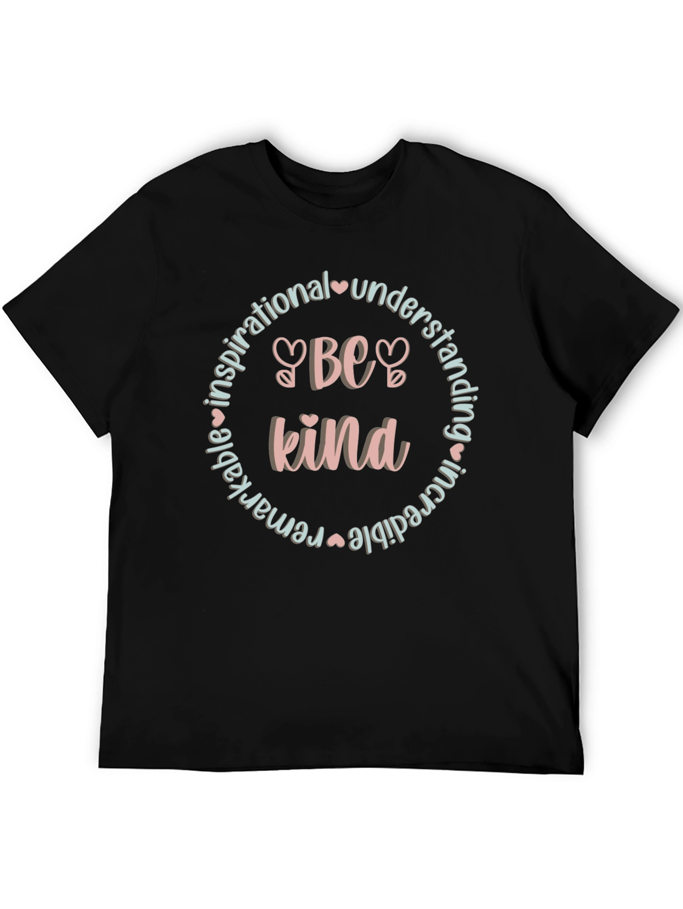 Black Be Kind Inspirational Graphic T-Shirt view 5