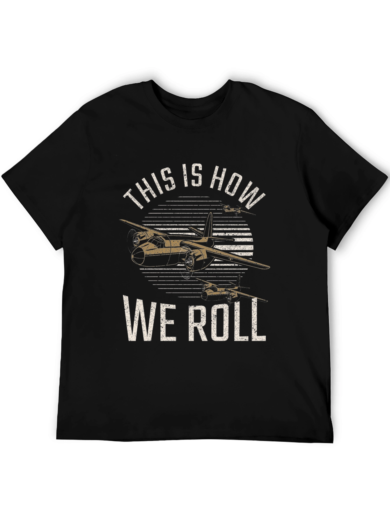 Black Vintage Airplane Graphic Tee - This Is How We Roll view 5