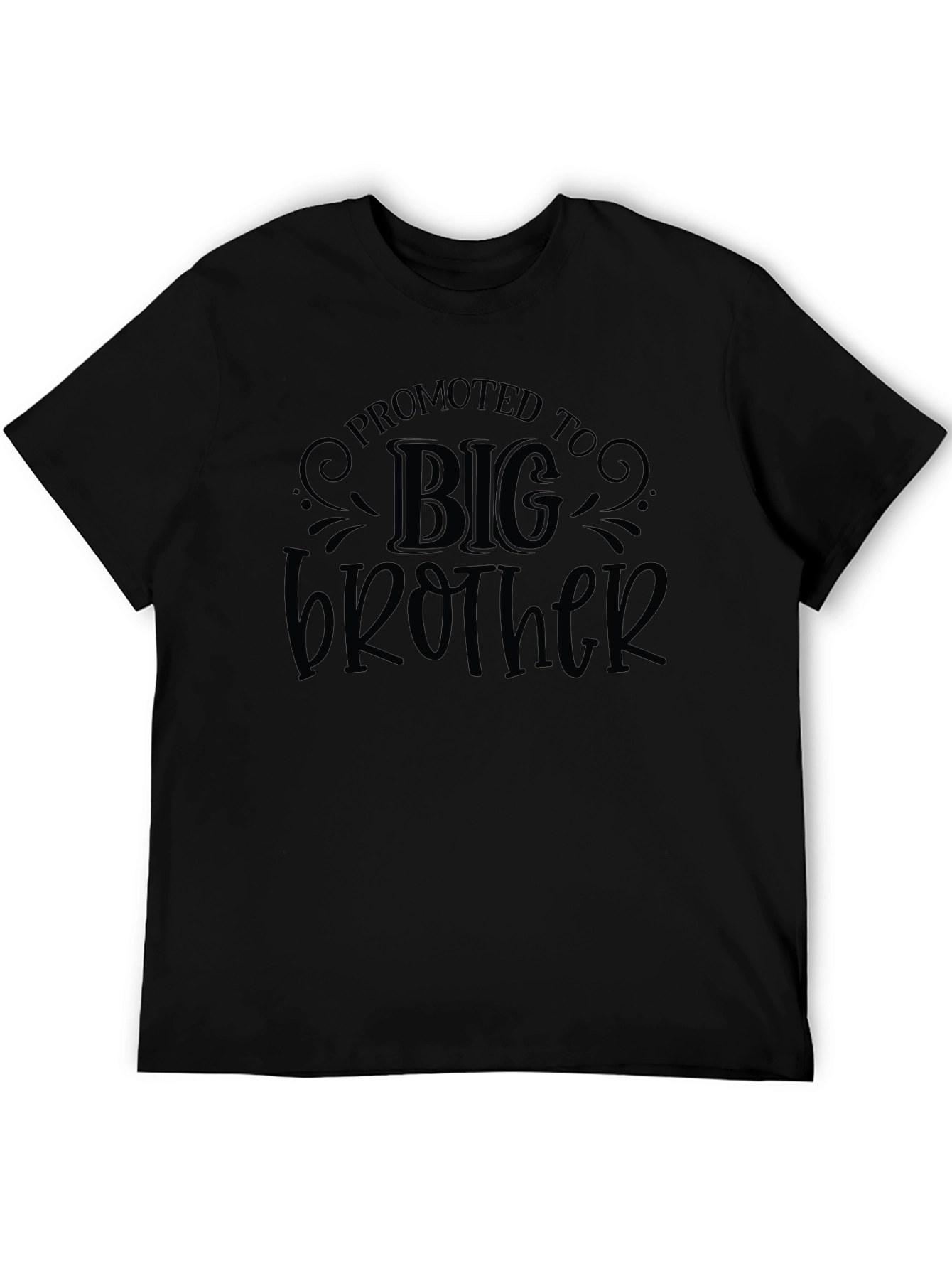 Black Promoted to Big Brother Graphic Tee - Black Cotton T-Shirt view 5