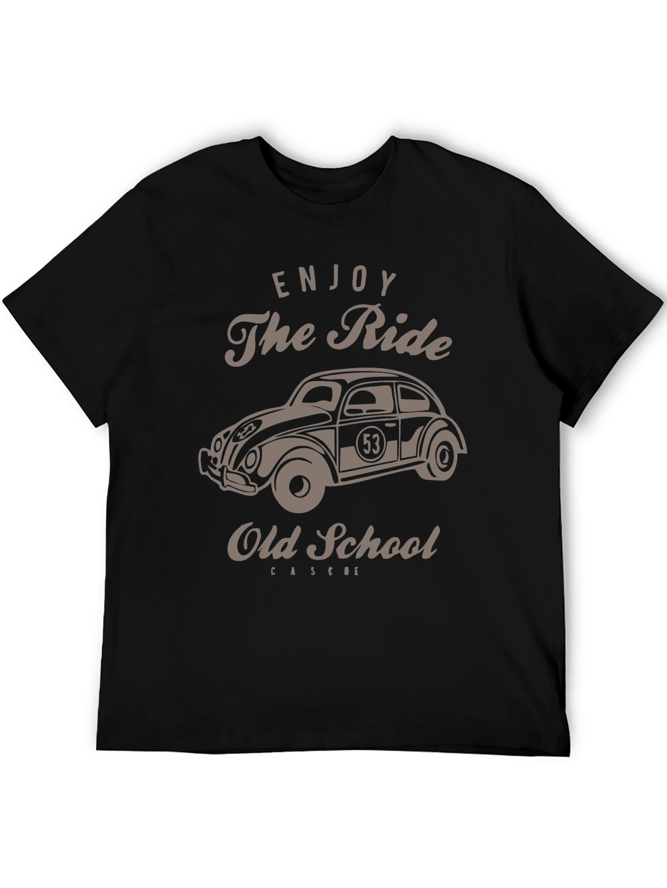 Black Enjoy The Ride Old School Car Graphic T-Shirt view 5