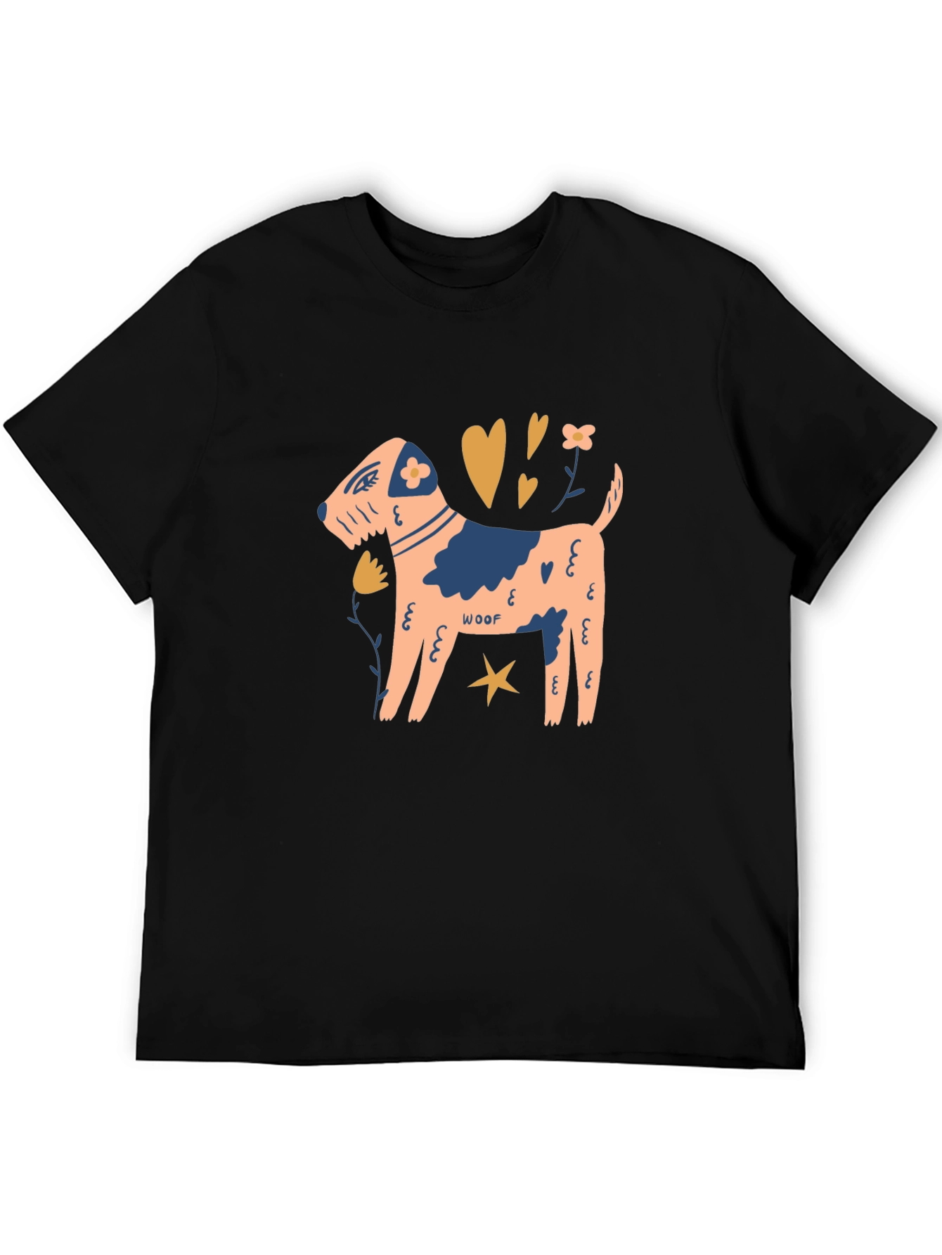 Black Woof Dog Graphic Tee - Stylish Cotton Blend view 5