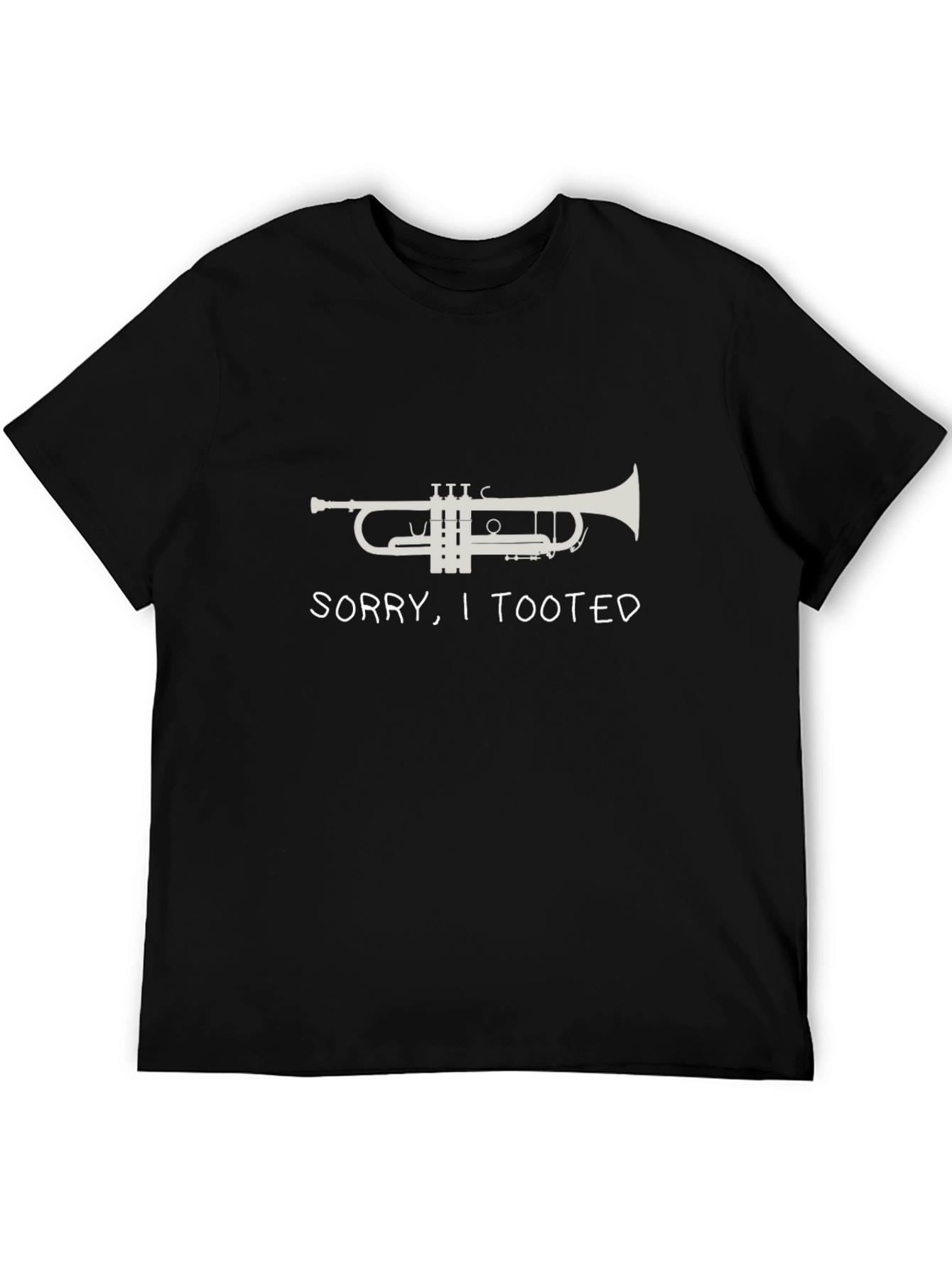 Black Sorry, I Tooted Trumpet T-Shirt - Funny Music Tee view 5