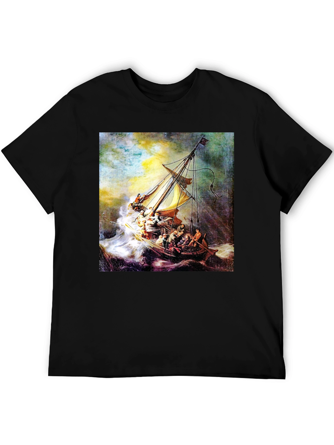 Black The Storm on the Sea of Galilee T-Shirt view 5