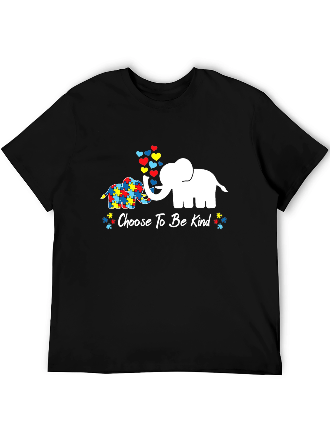 Black Choose To Be Kind Autism Awareness T-Shirt view 5