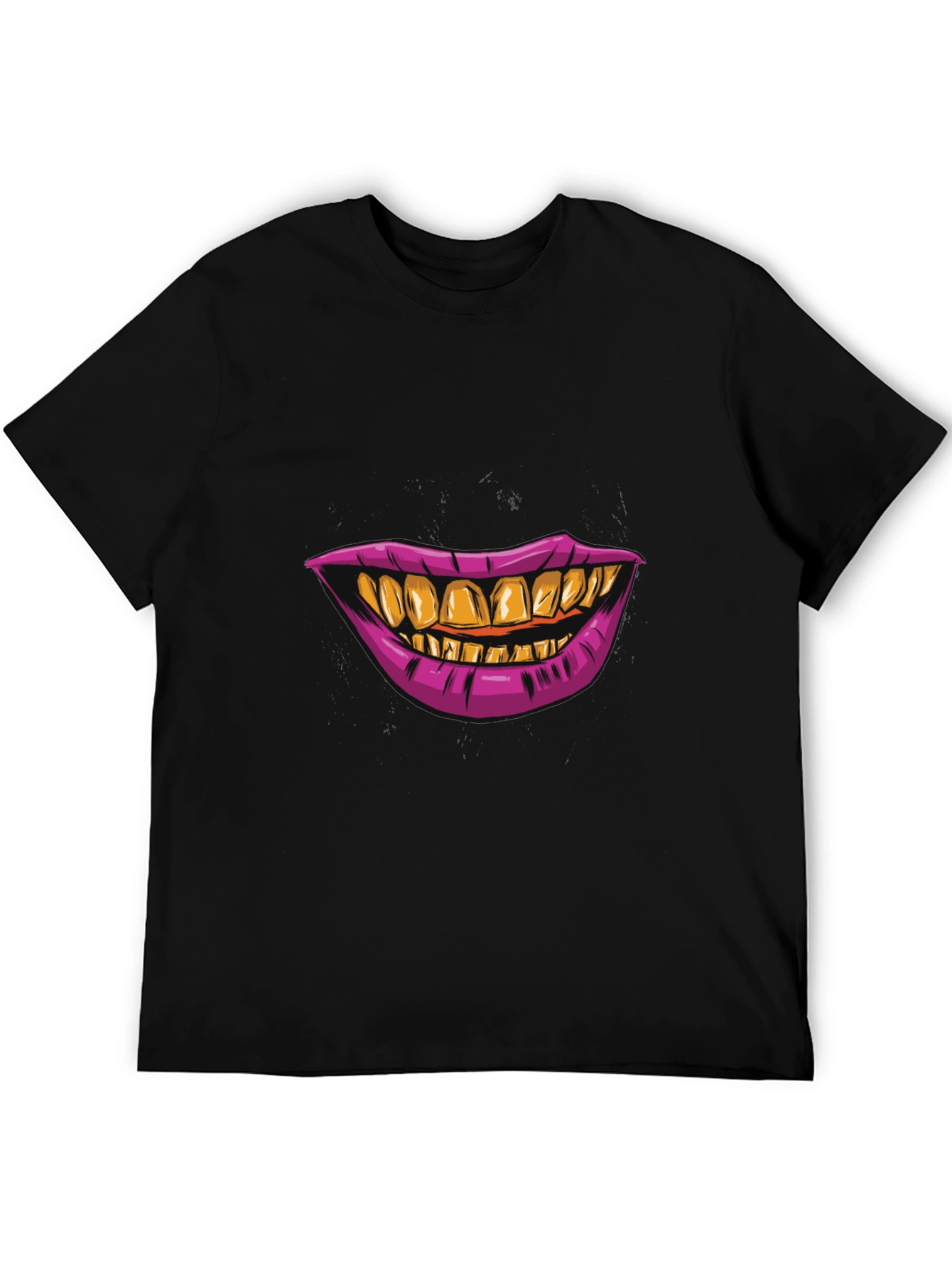 Black Grillz Smile Graphic Tee - Bold Black T-Shirt view 5