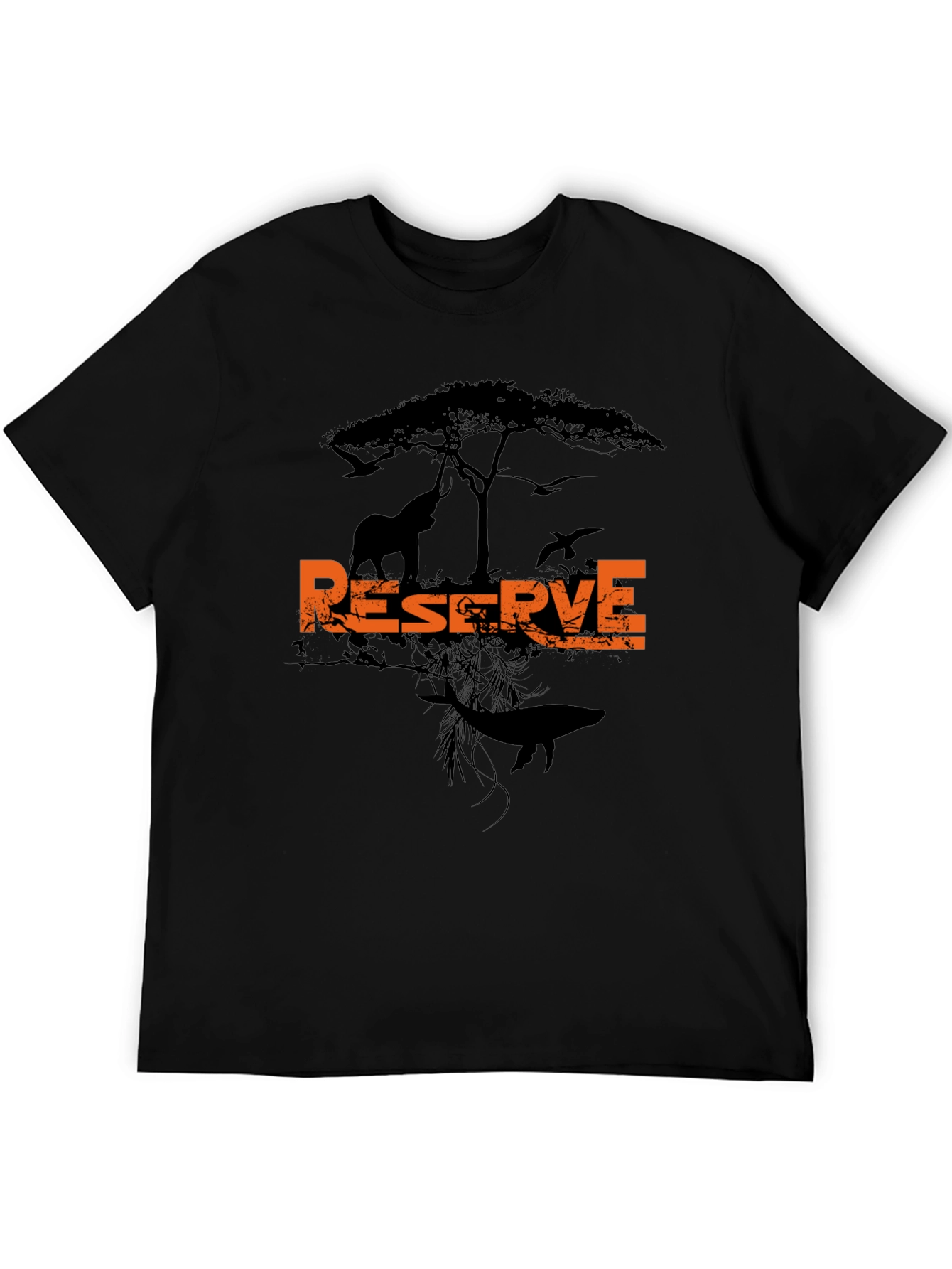 Black Wildlife Reserve Graphic Tee - Men's Black T-Shirt view 5