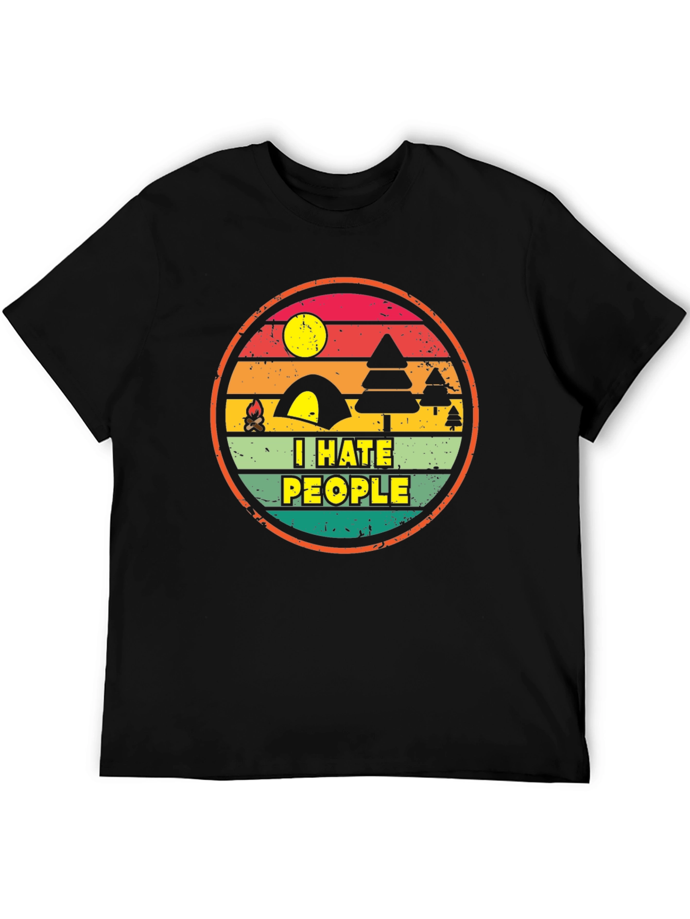 Black I Hate People Camping T-Shirt view 5