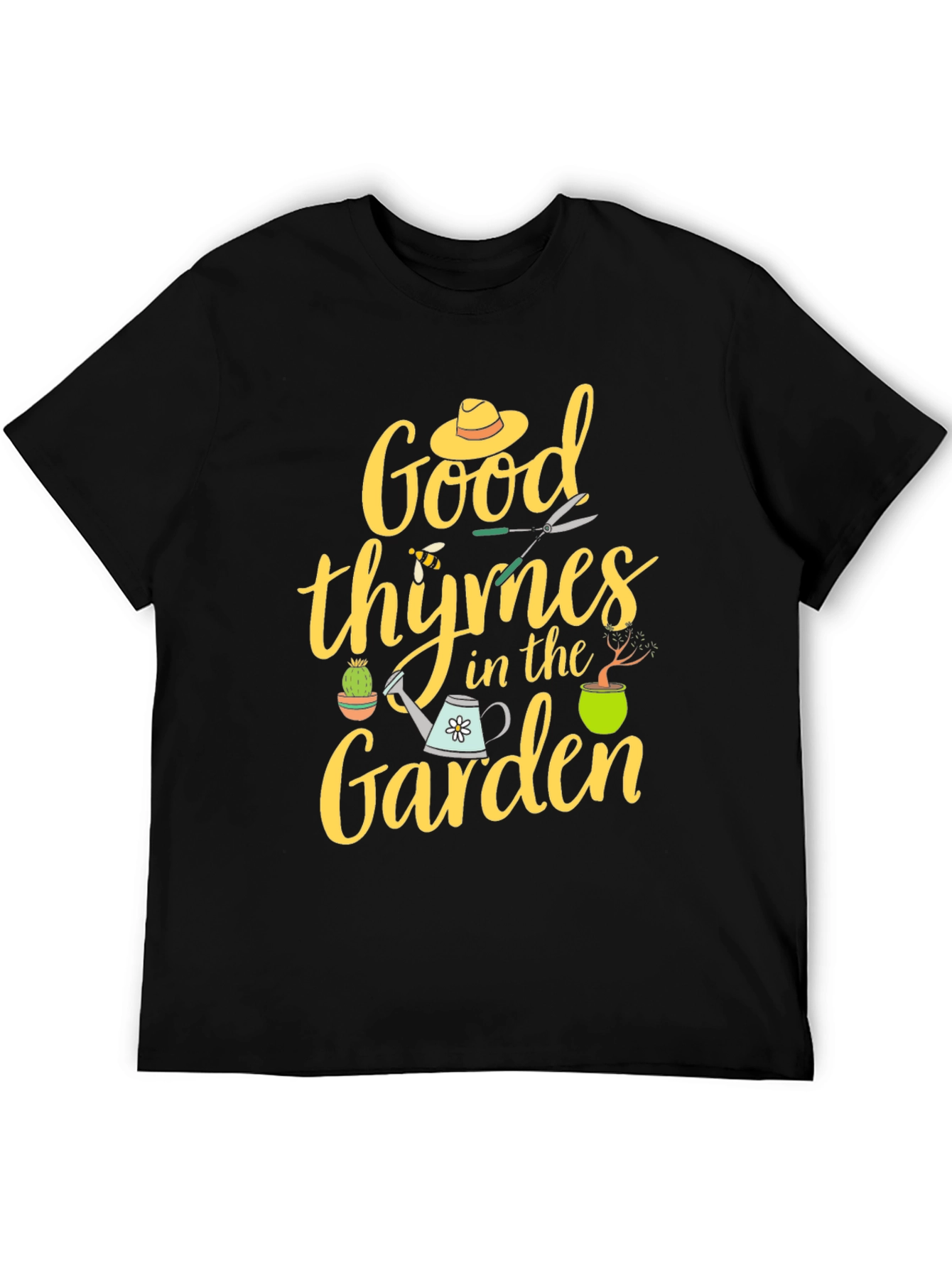 Black Good Thymes In The Garden T-Shirt view 5