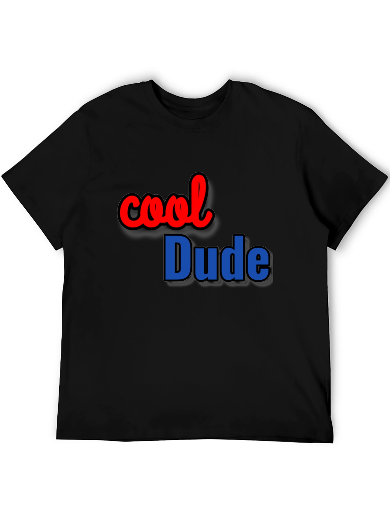 Black Cool Dude Black T-Shirt Casual Wear view 5