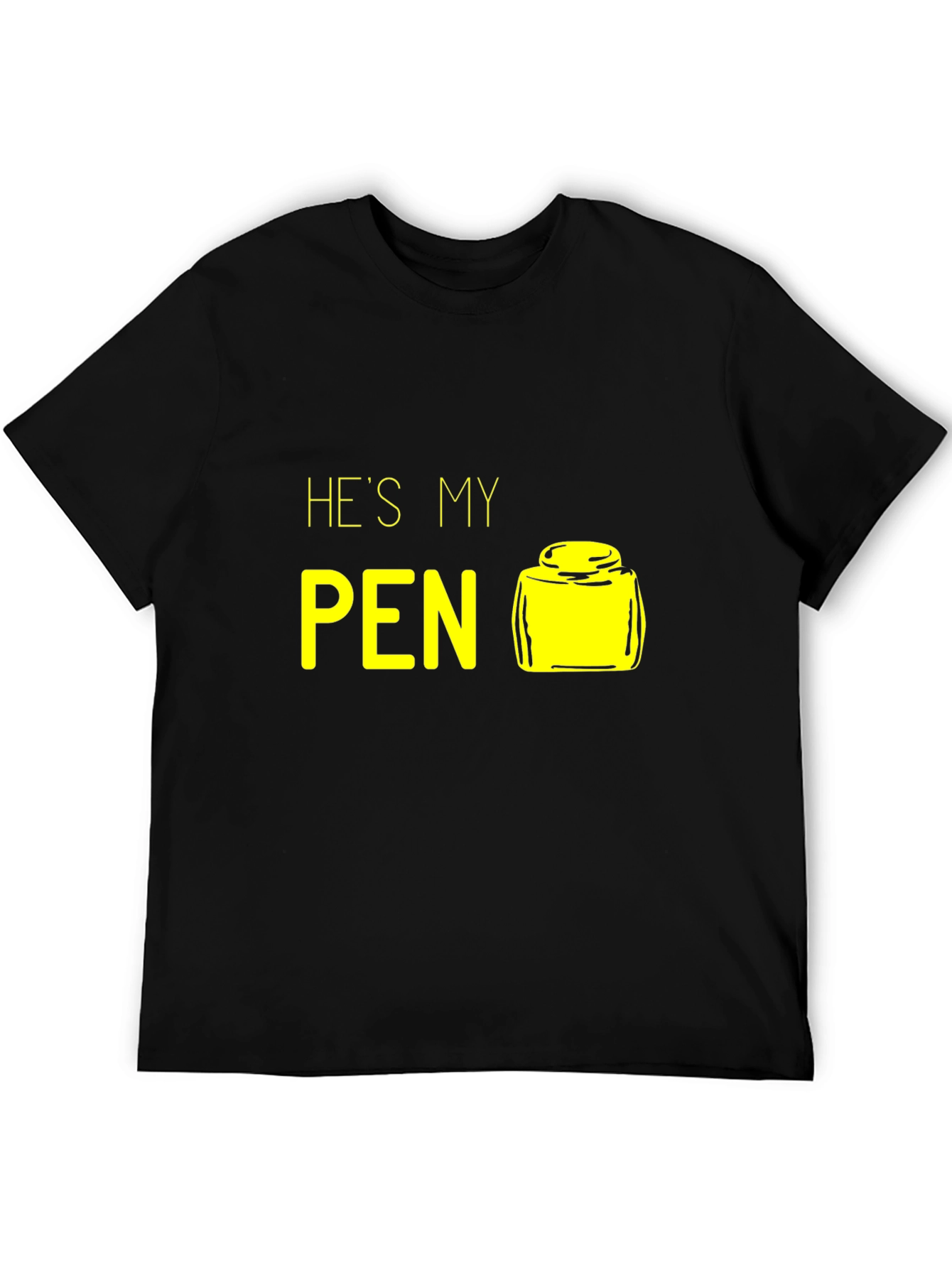 Black He's My Pen Funny Graphic T-Shirt view 5