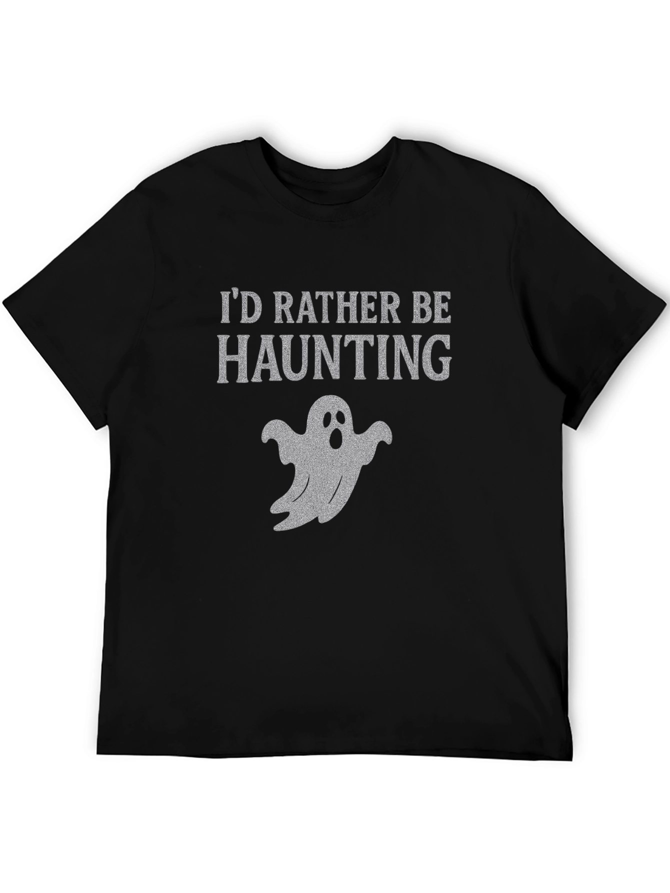 Black I'd Rather Be Haunting Ghost T-Shirt view 5