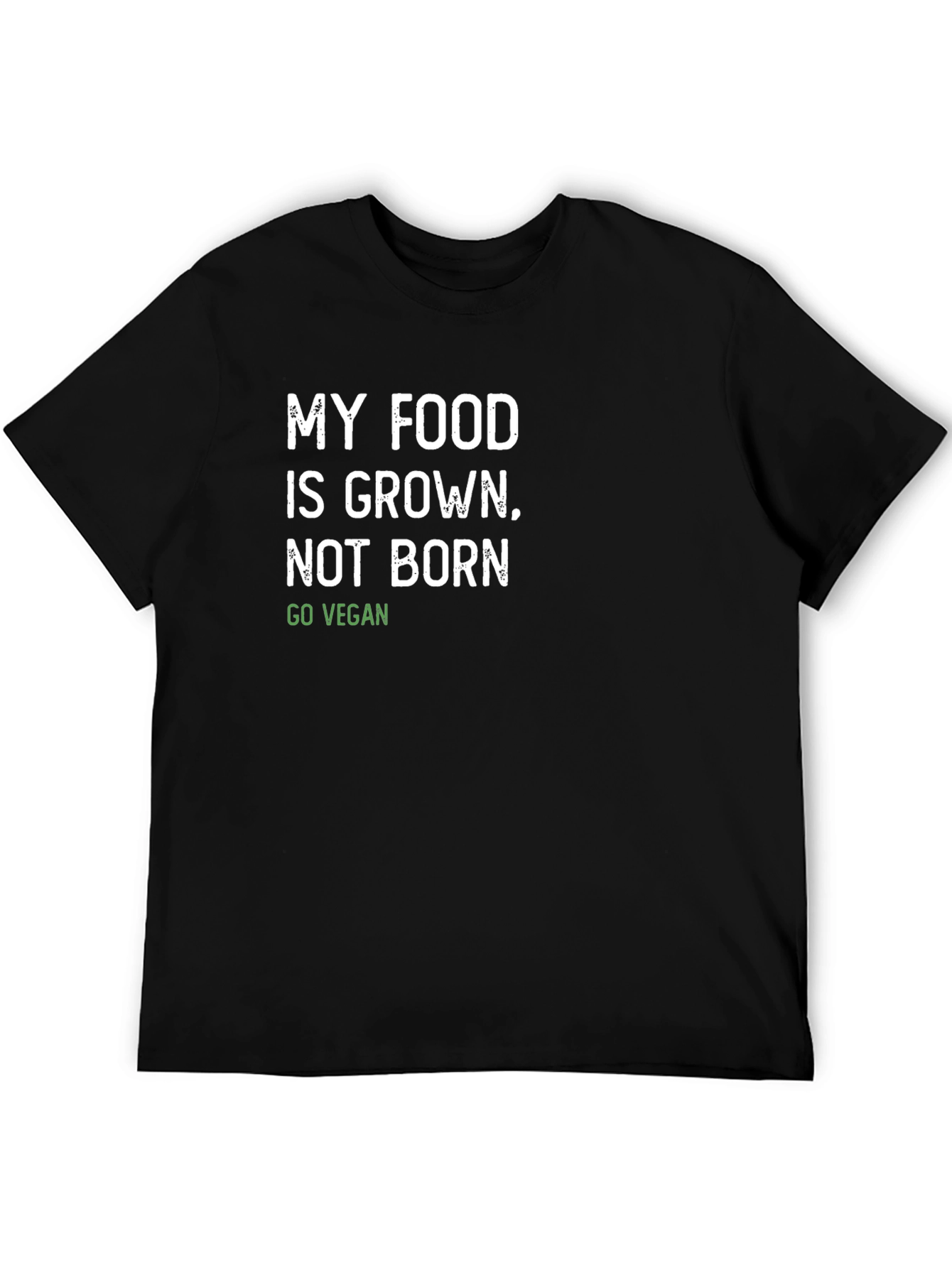 Black Vegan T-Shirt - My Food is Grown, Not Born view 5
