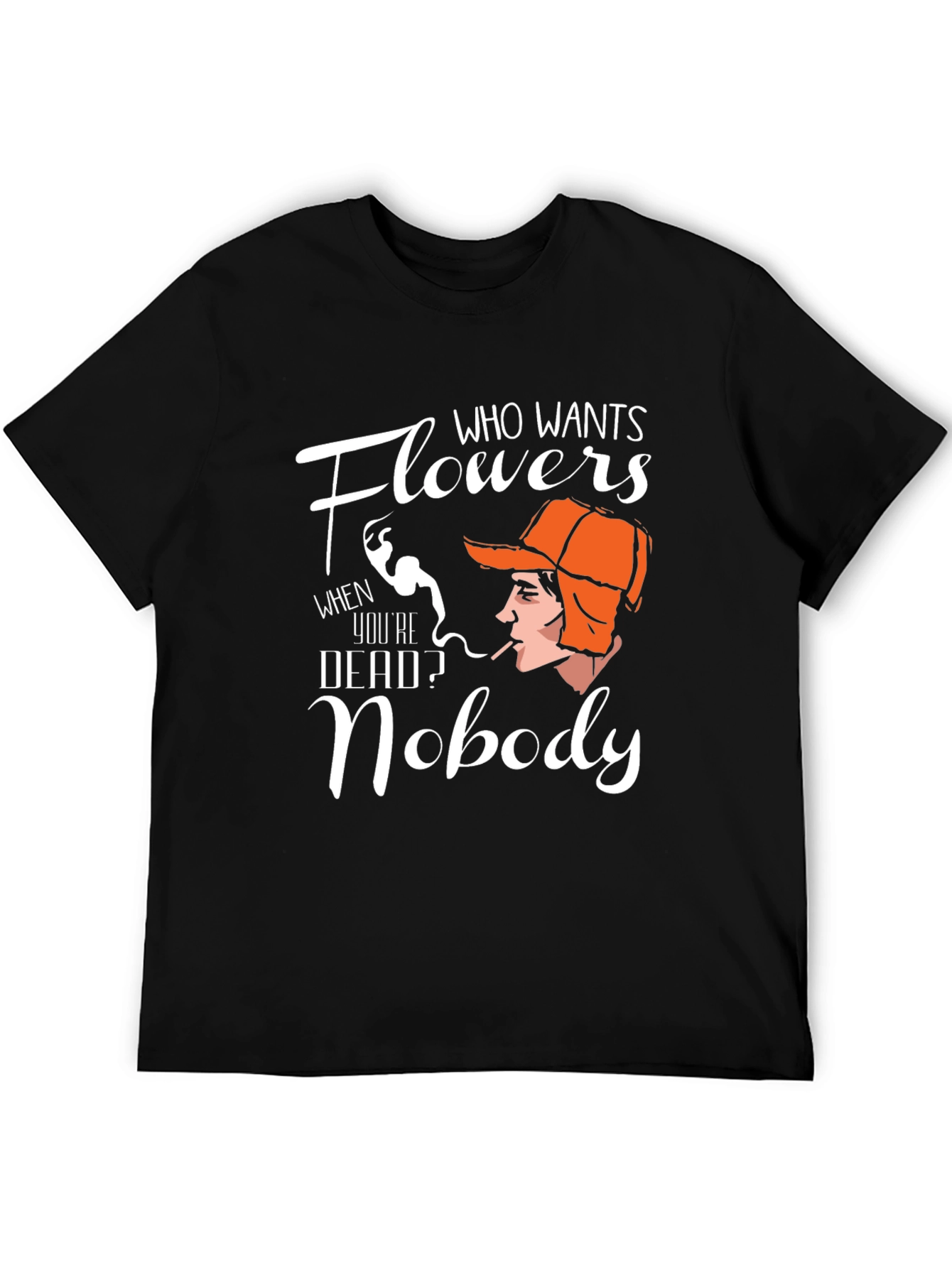 Black Flowers Nobody T-Shirt view 5