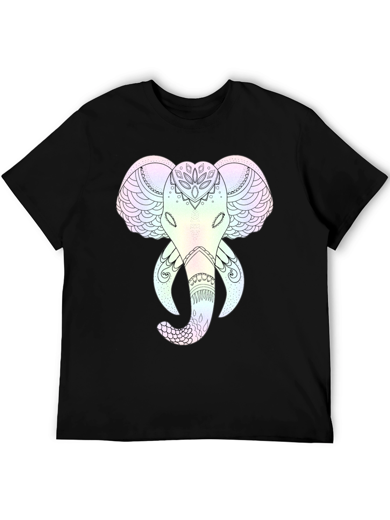 Black Elephant Mandala Graphic Tee - Stylish and Unique view 5