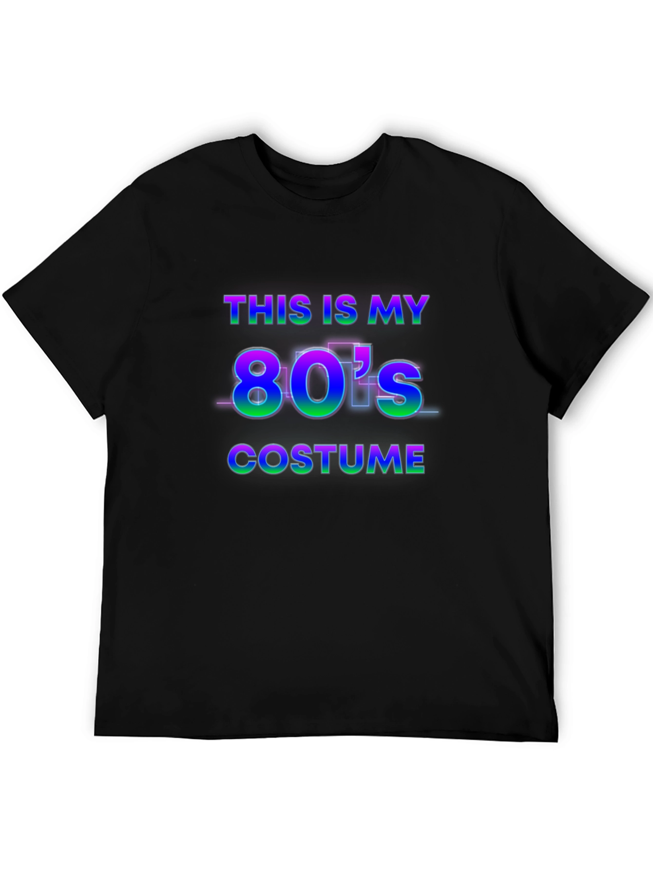 Black Retro 80's Costume T-Shirt view 5