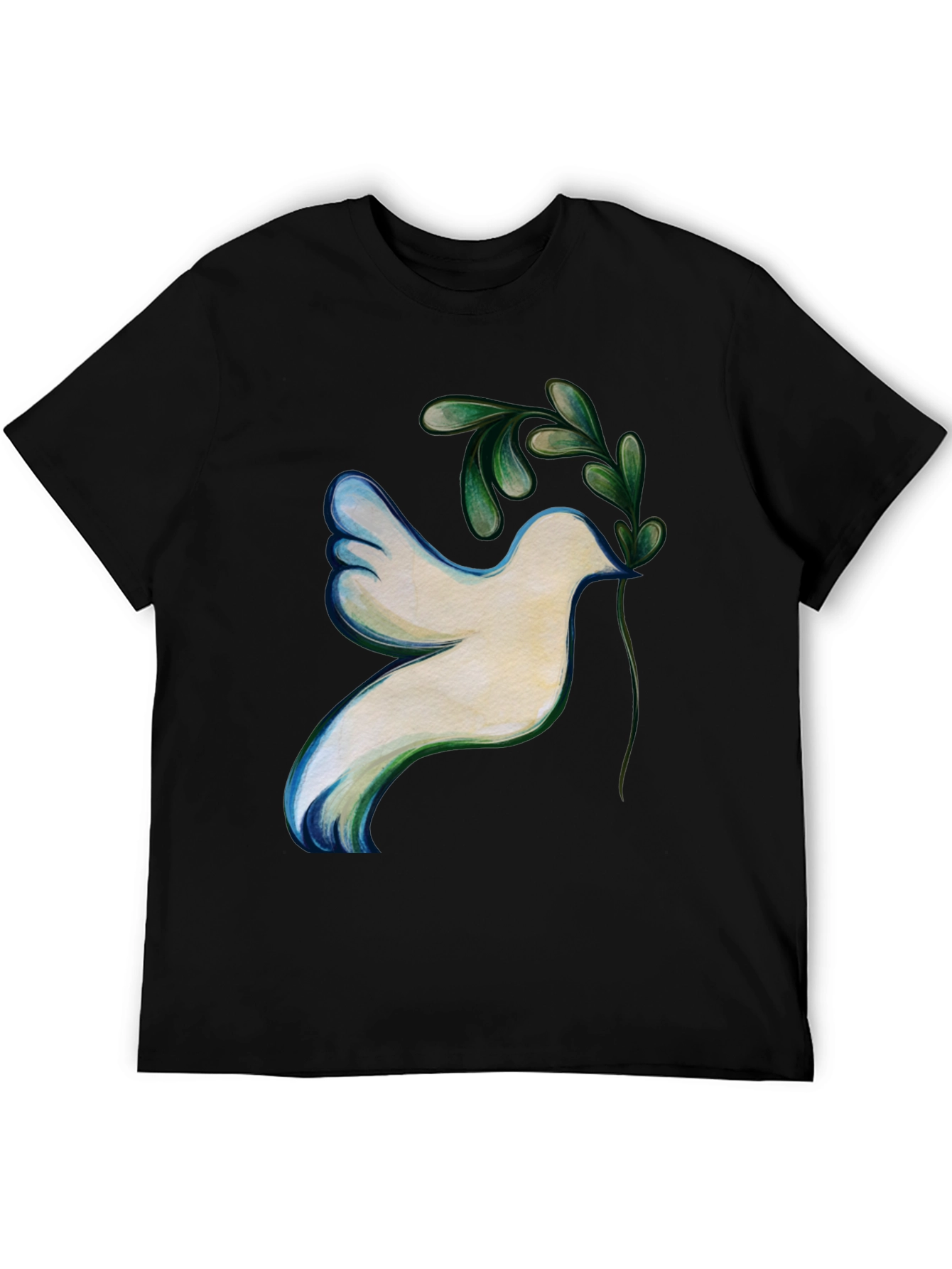 Black Dove of Peace Graphic Tee - Unisex Black T-Shirt view 5