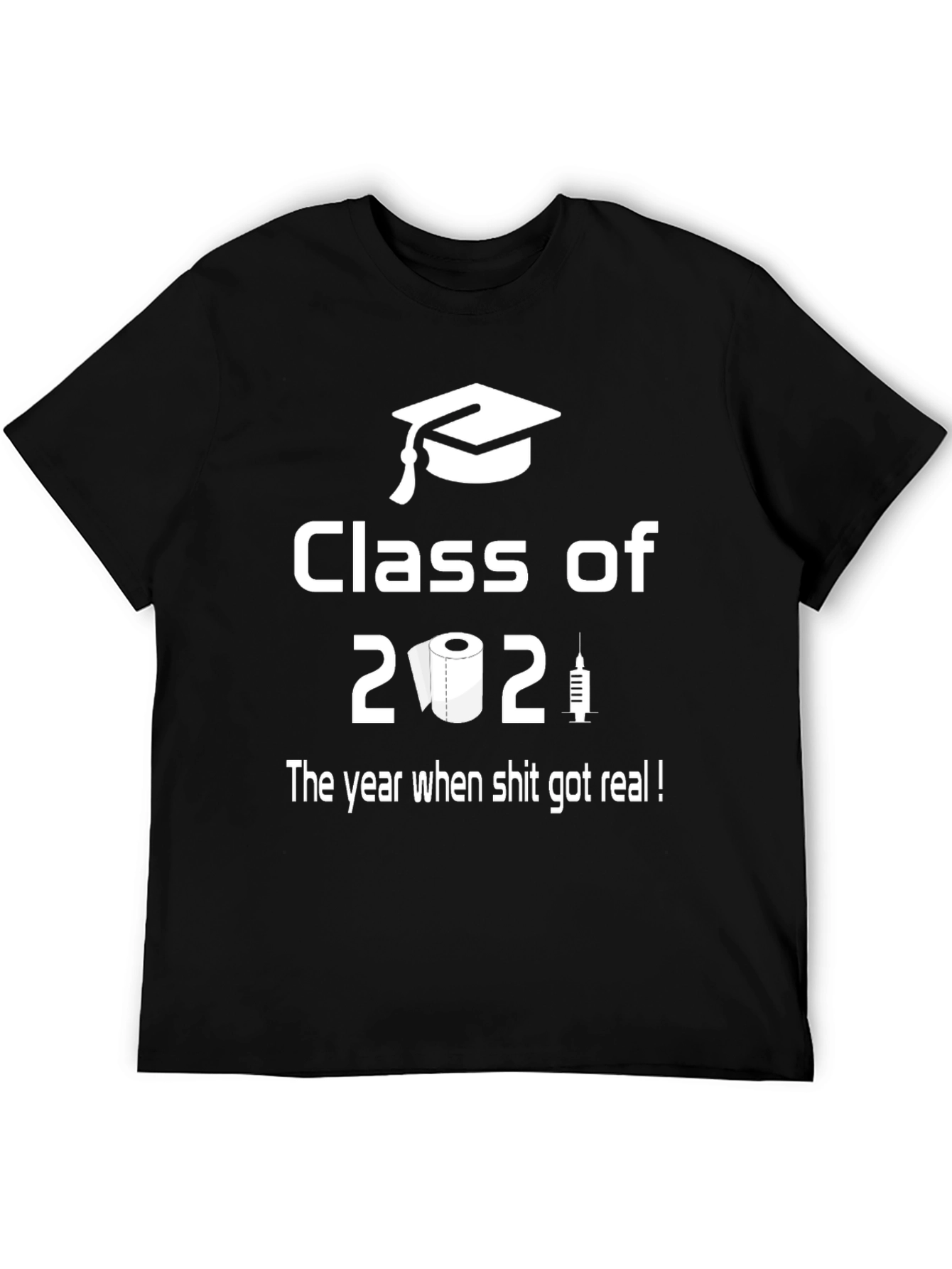 Black Class of 2021 Funny T-Shirt view 5