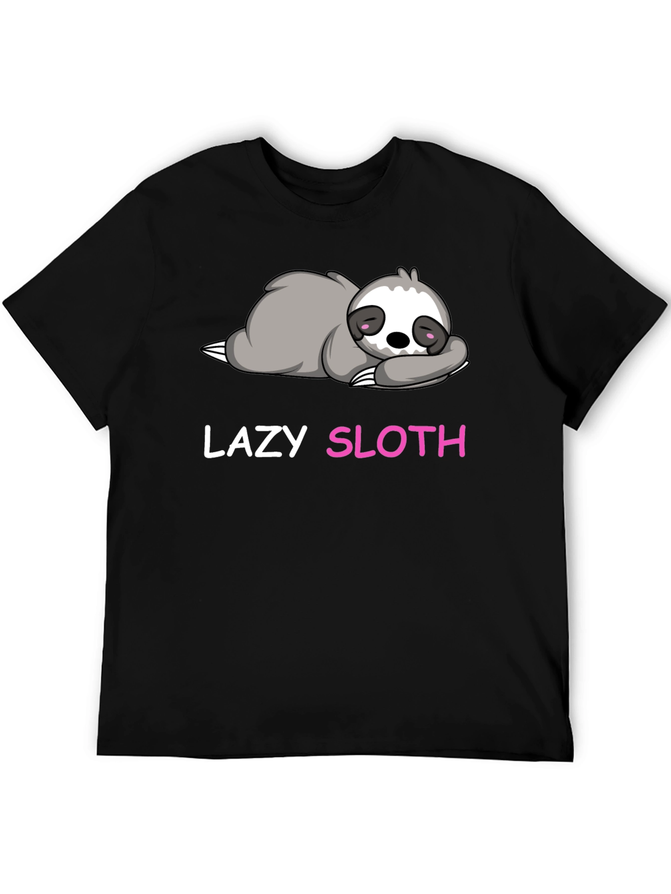 Black Lazy Sloth Graphic T-Shirt view 5