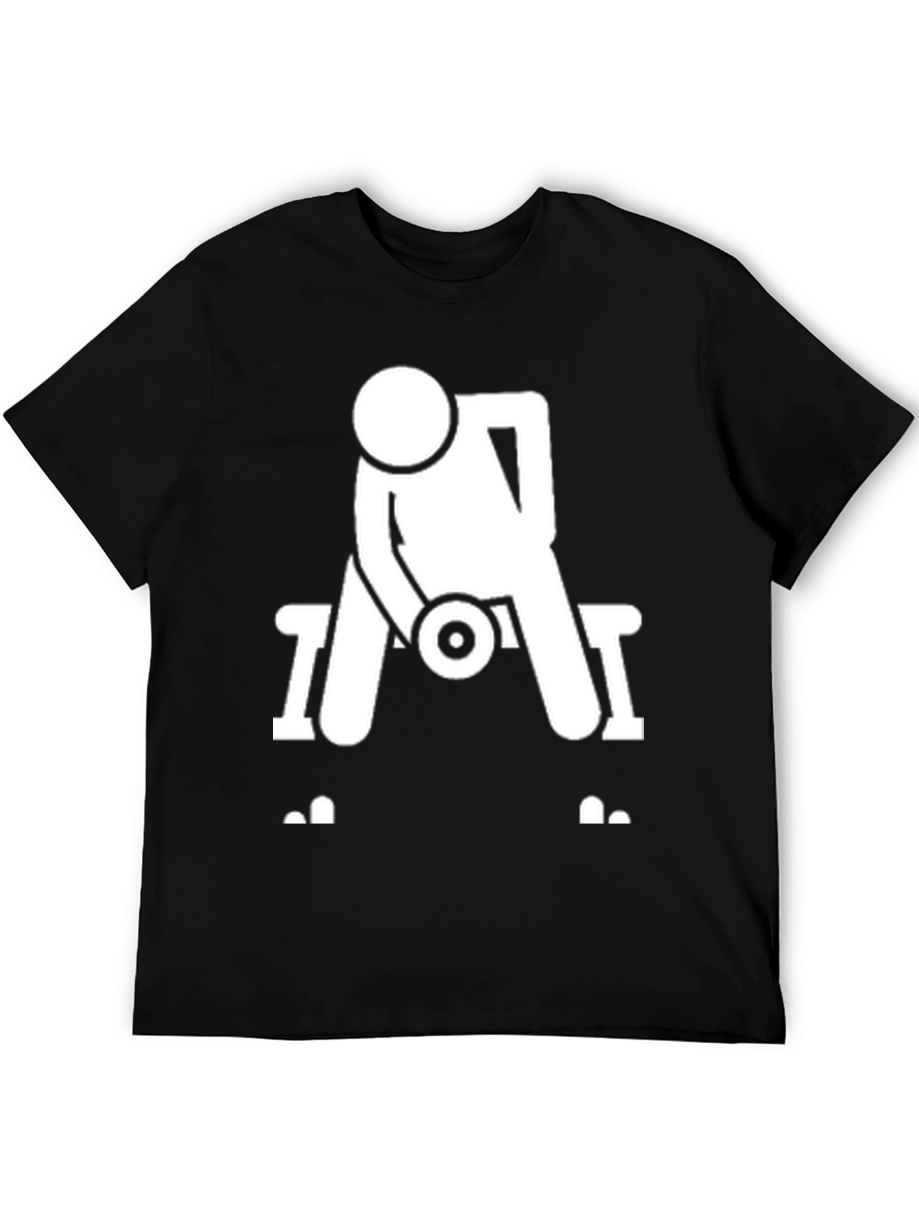 Black Workout Graphic Tee - Dumbbell Bench Press view 5