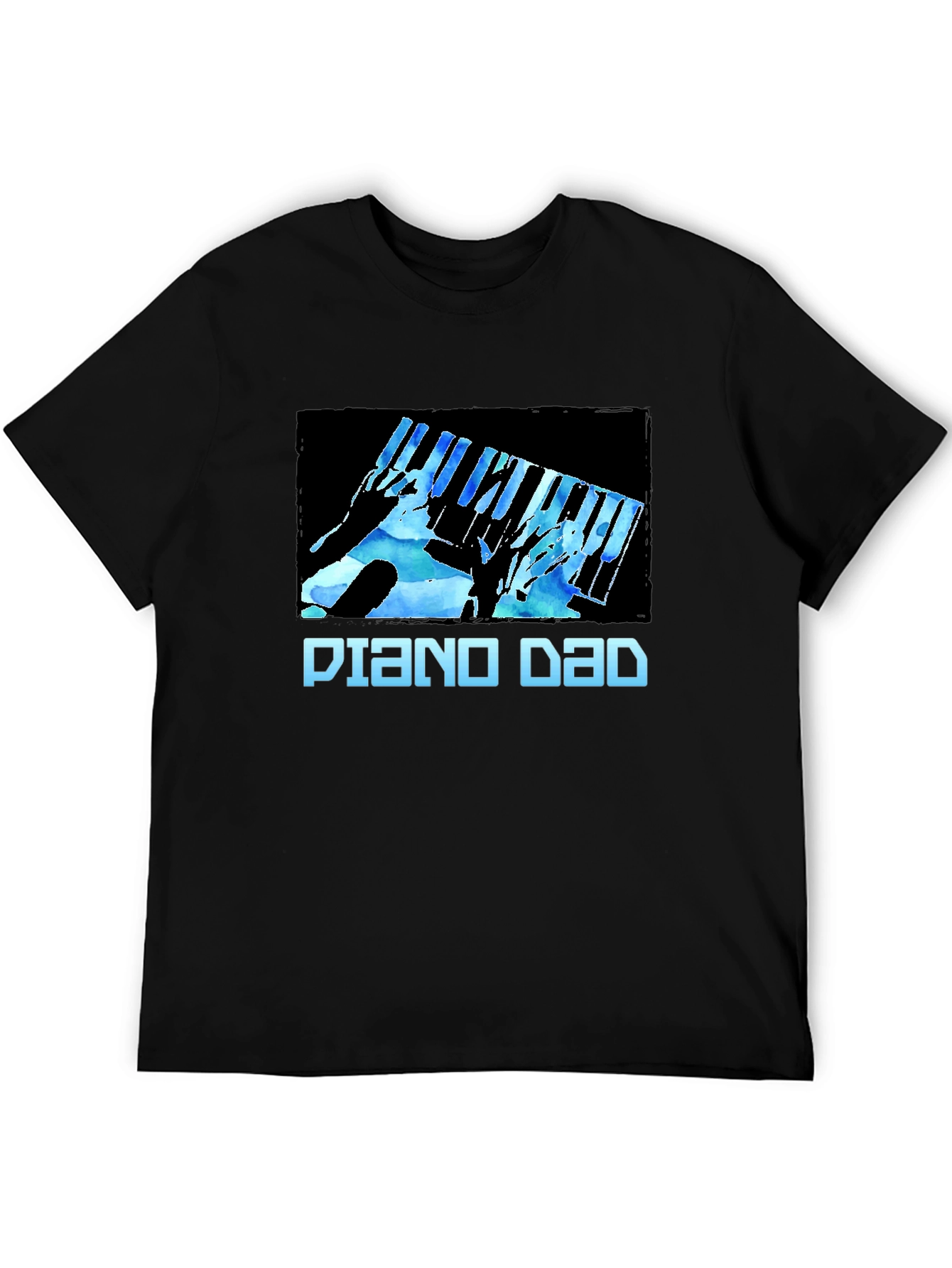 Black Piano Dad Graphic T-Shirt - Musician's Gift view 5