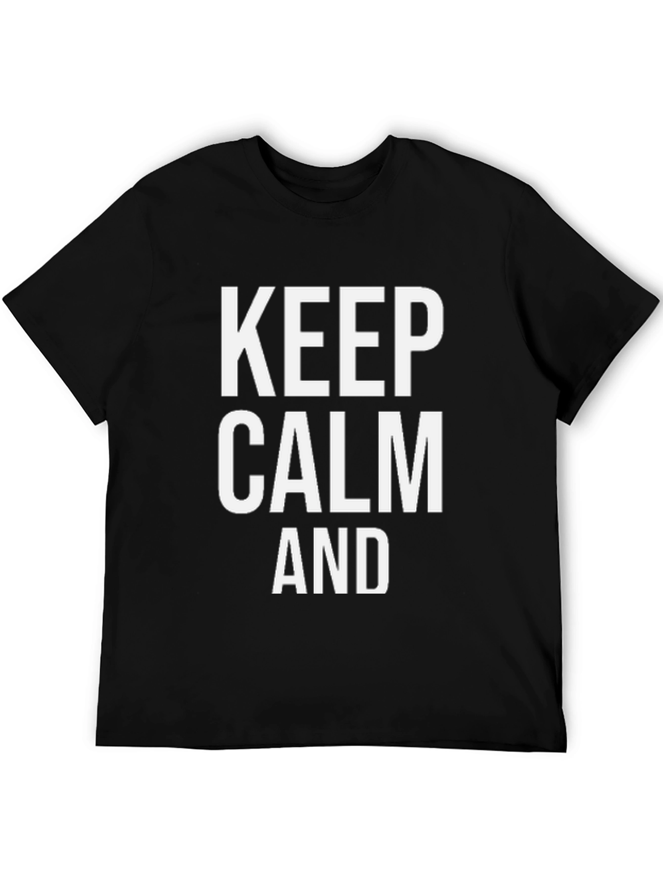 Black Keep Calm Graphic Tee - Classic Slogan Shirt view 5
