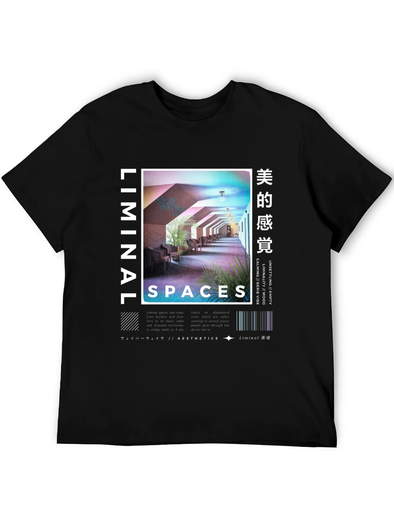 Black Liminal Spaces Graphic T-Shirt view 5
