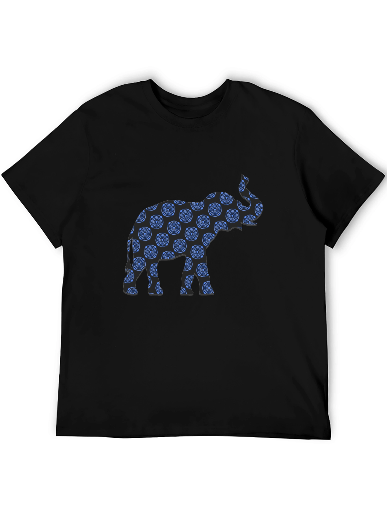 Black Elephant Print Black T-Shirt view 5