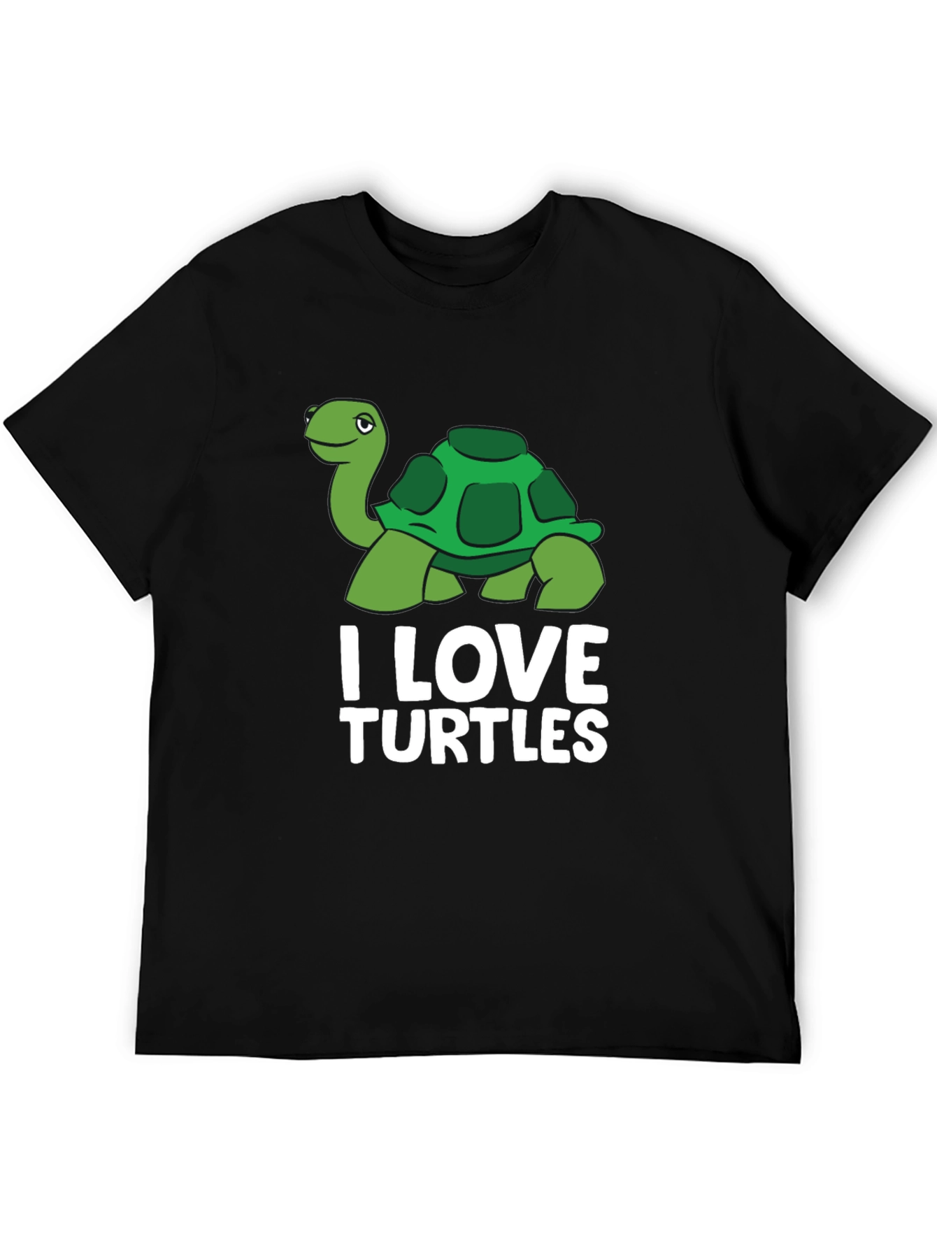 Black I Love Turtles Graphic T-Shirt view 5