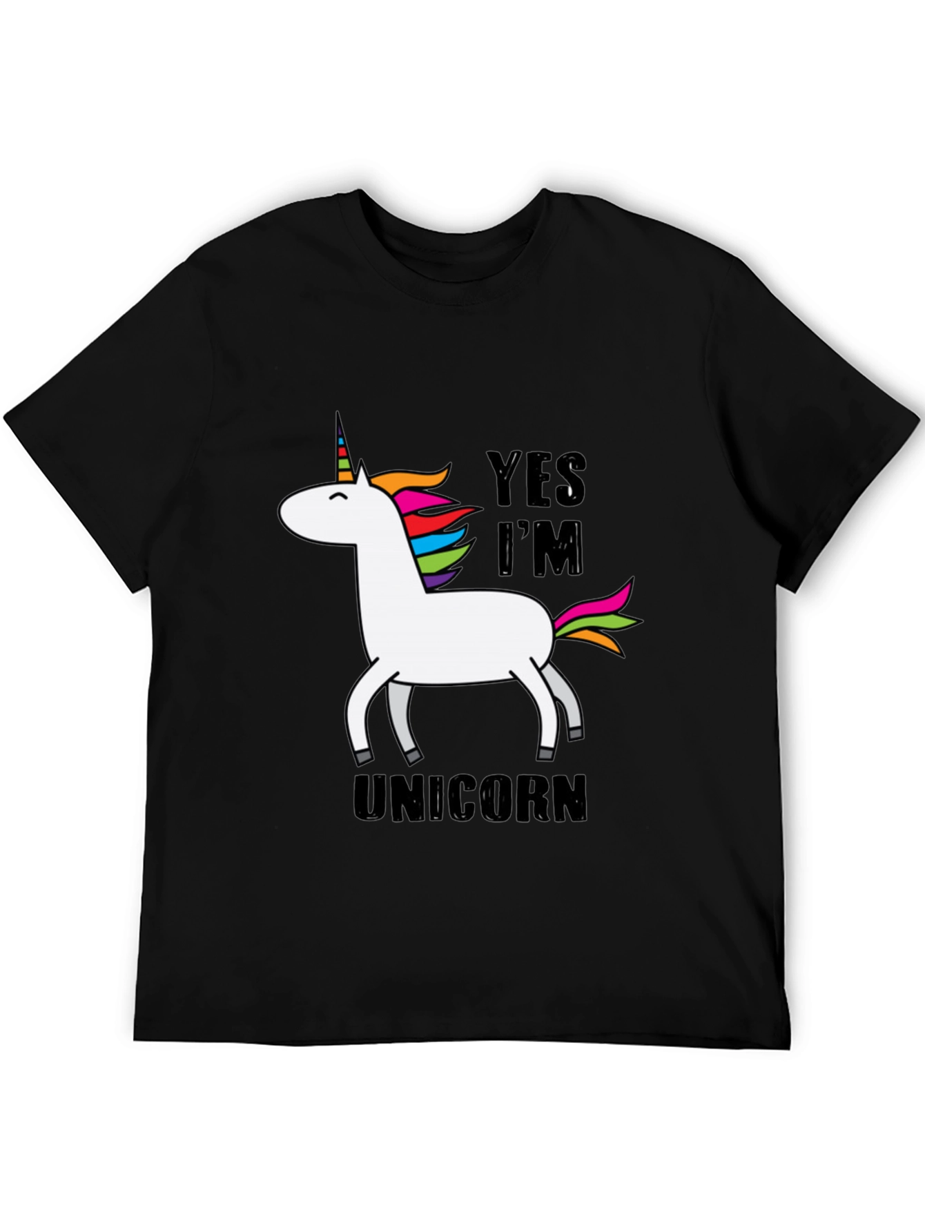 Black Yes I'm a Unicorn T-Shirt - Graphic Tee view 5