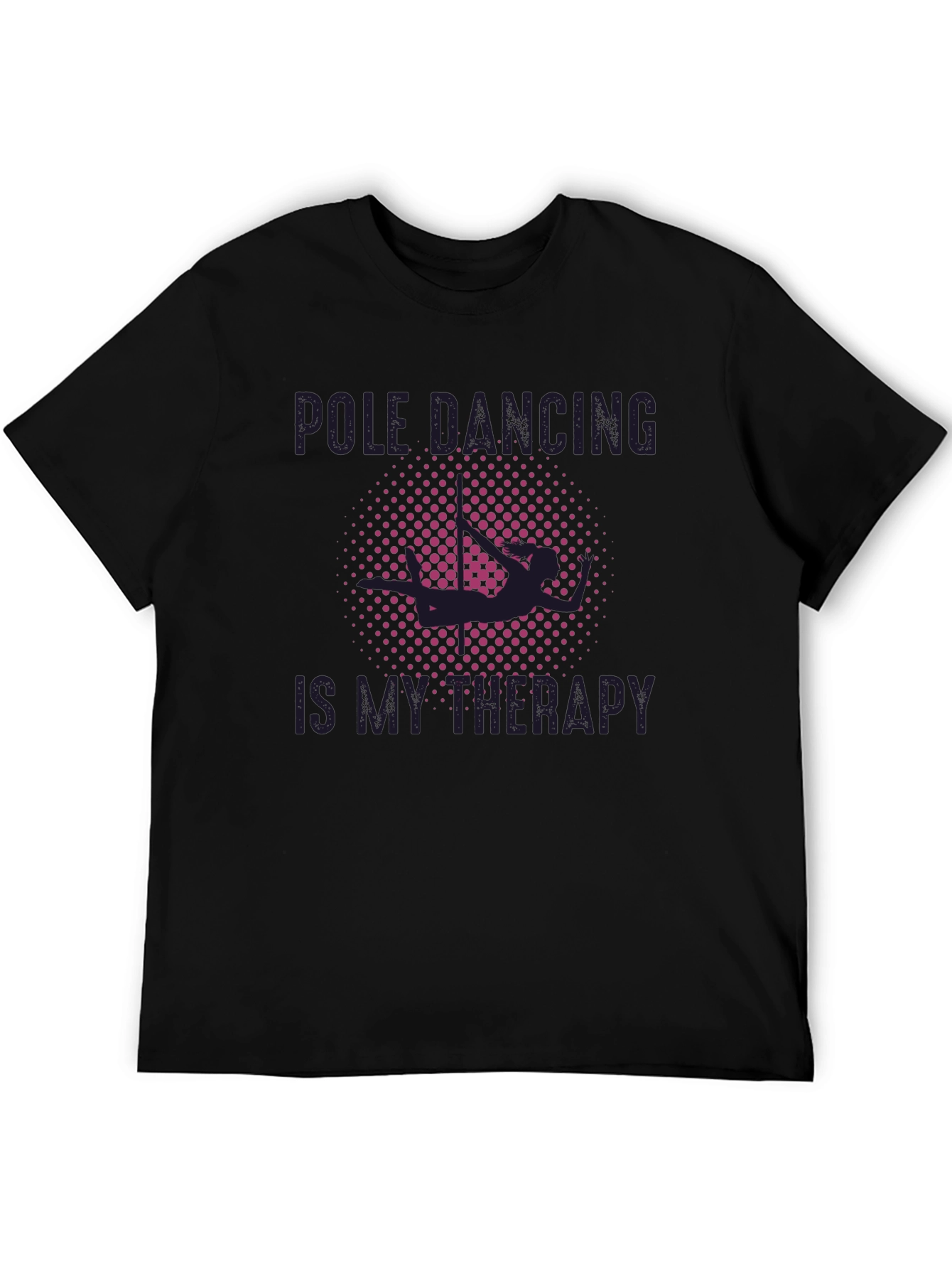 Black Pole Dancing Therapy T-Shirt - Black view 5