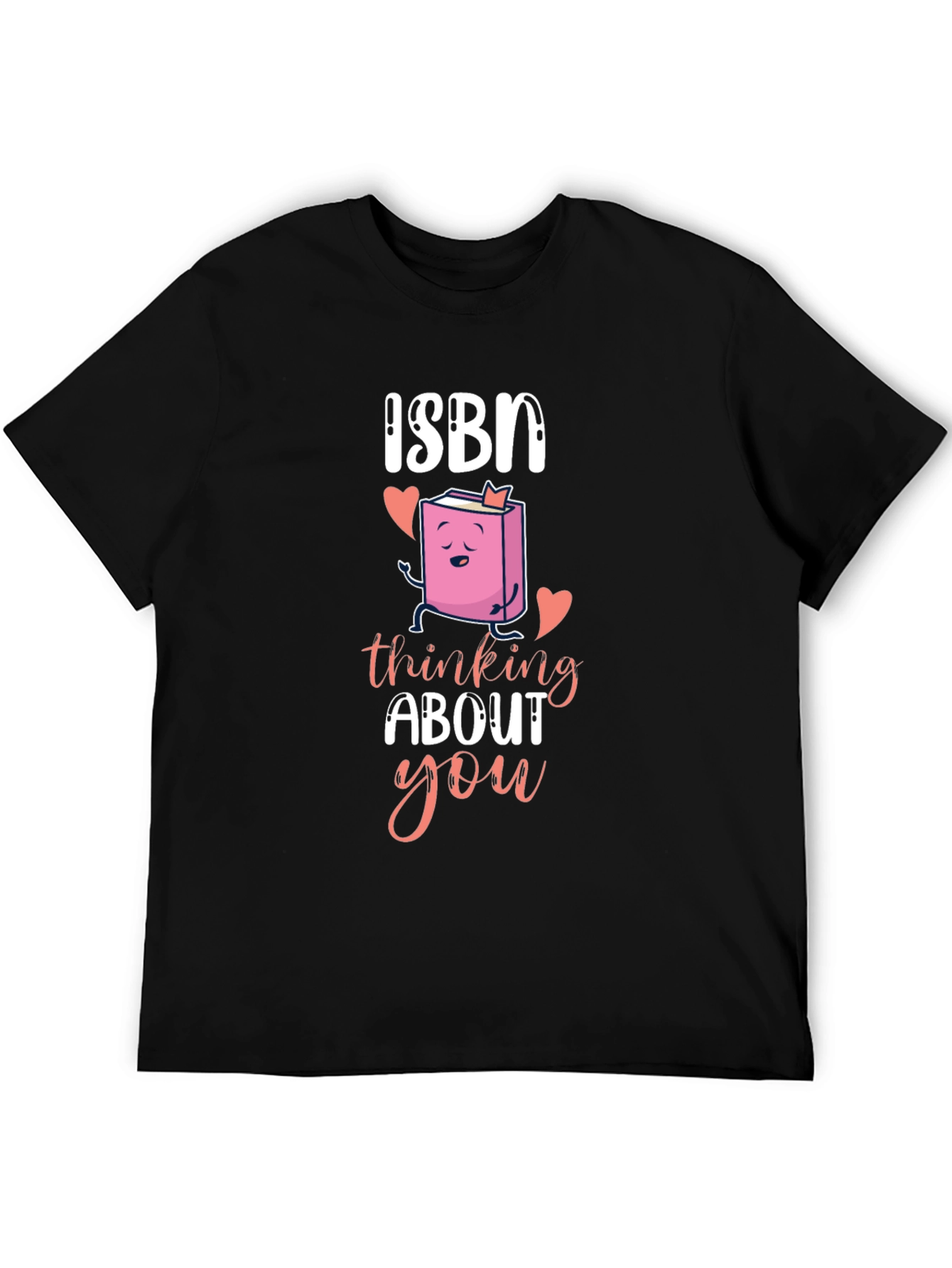 Black ISBN Thinking About You T-Shirt Book Lover Valentines Day view 5