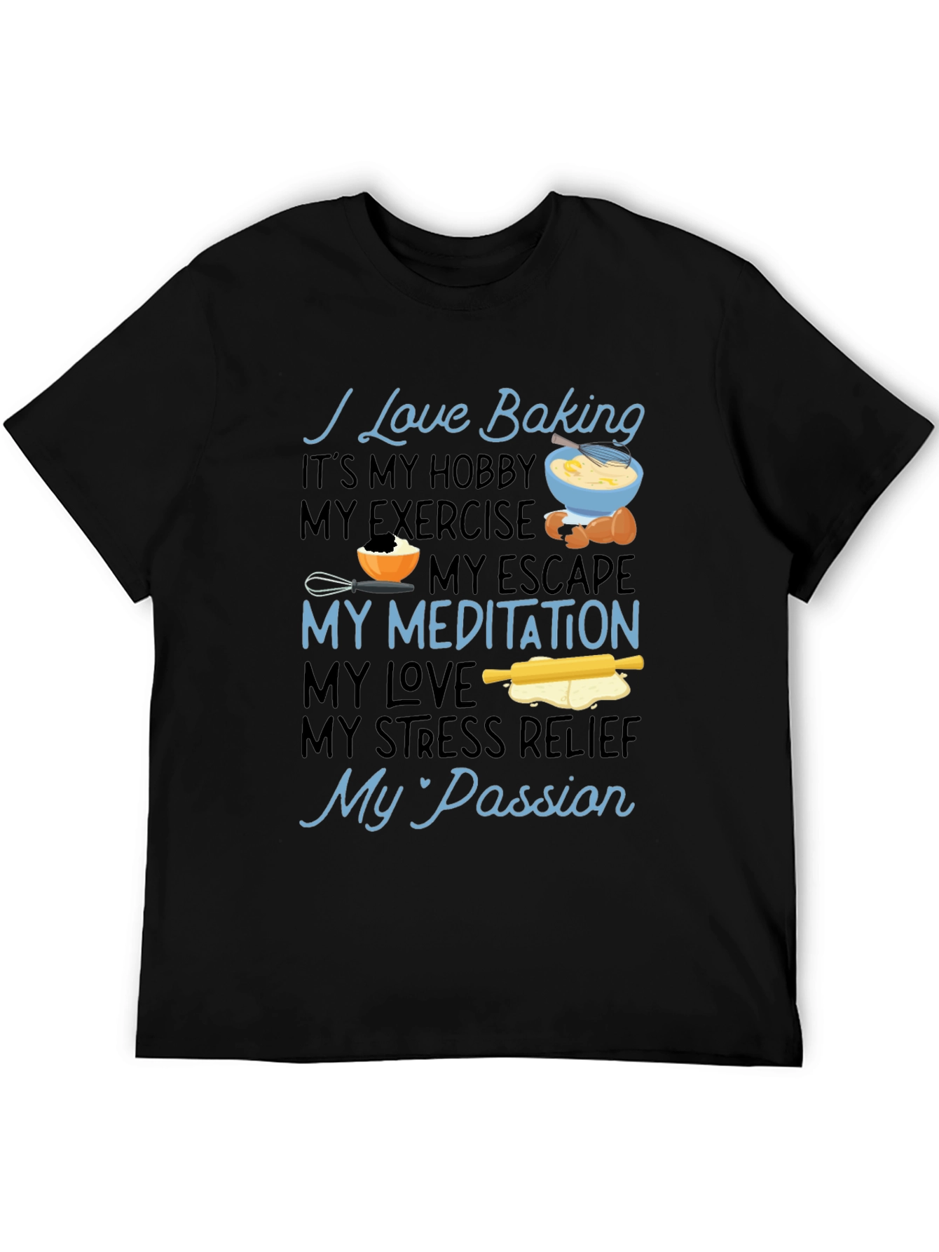 Black I Love Baking Graphic T-Shirt view 5