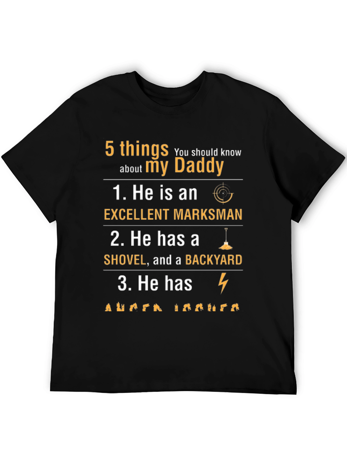 Black 5 Things About My Daddy T-Shirt view 5
