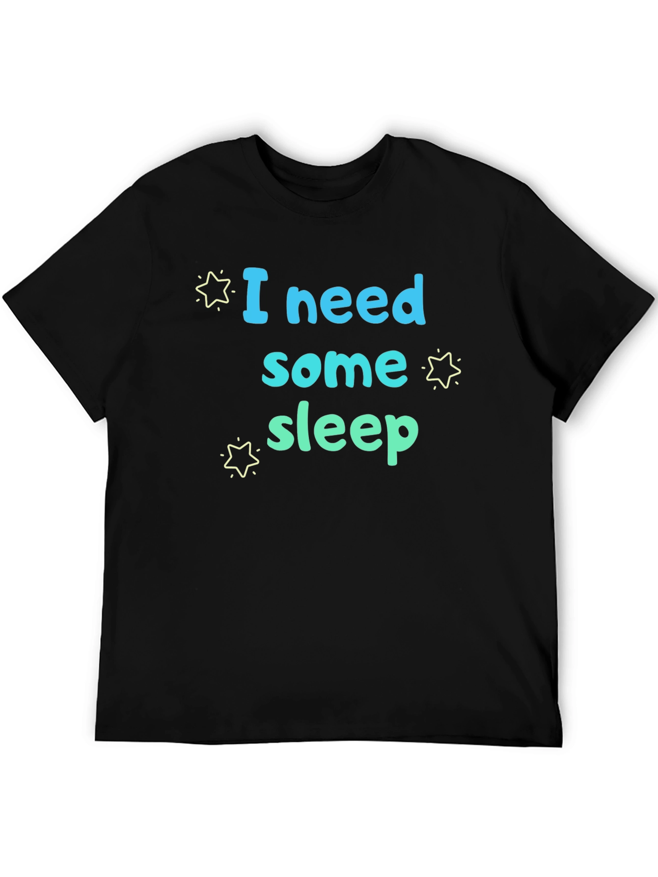 Black I Need Some Sleep Graphic T-Shirt view 5