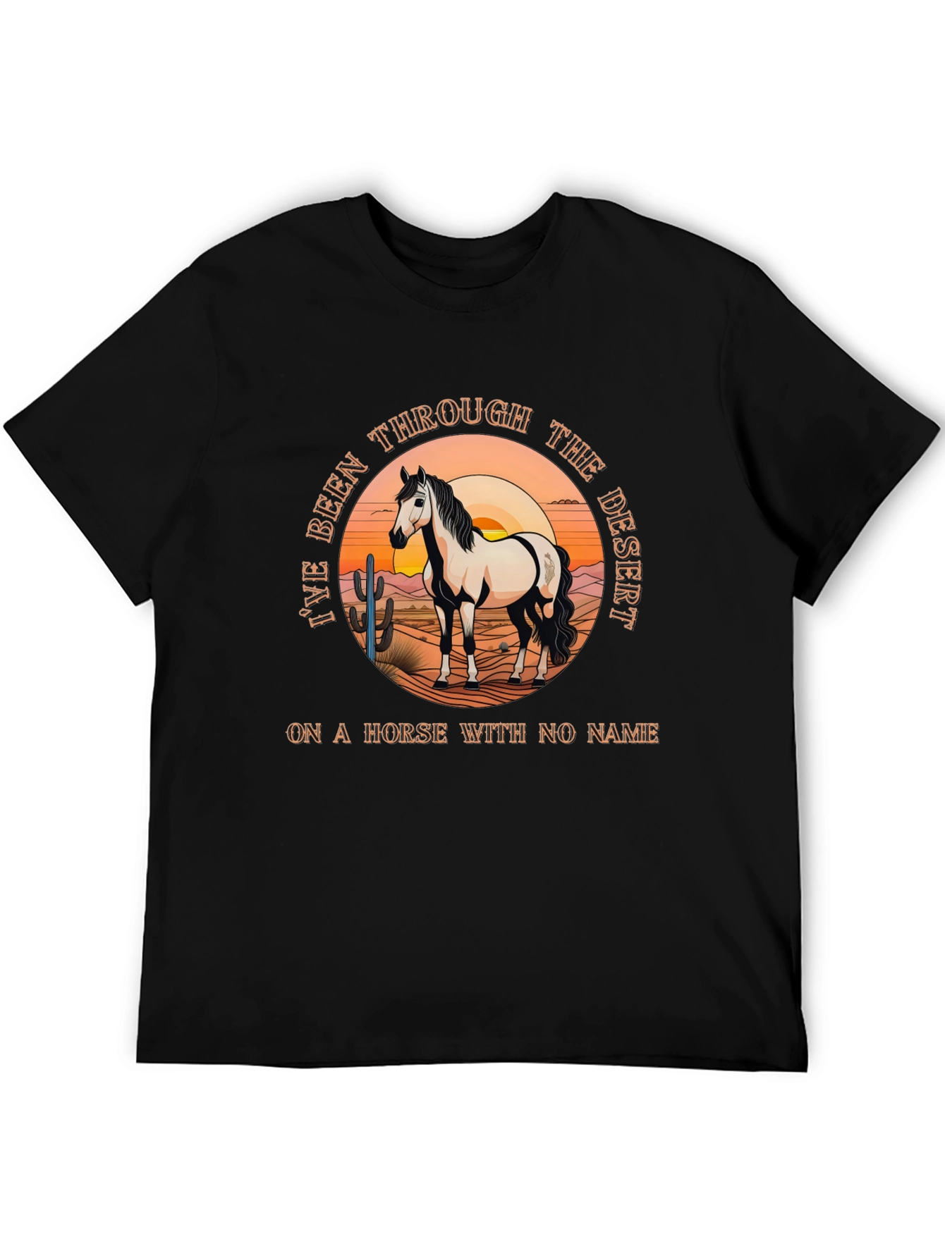 Black Desert Horse T-Shirt - Horse With No Name Tee view 5